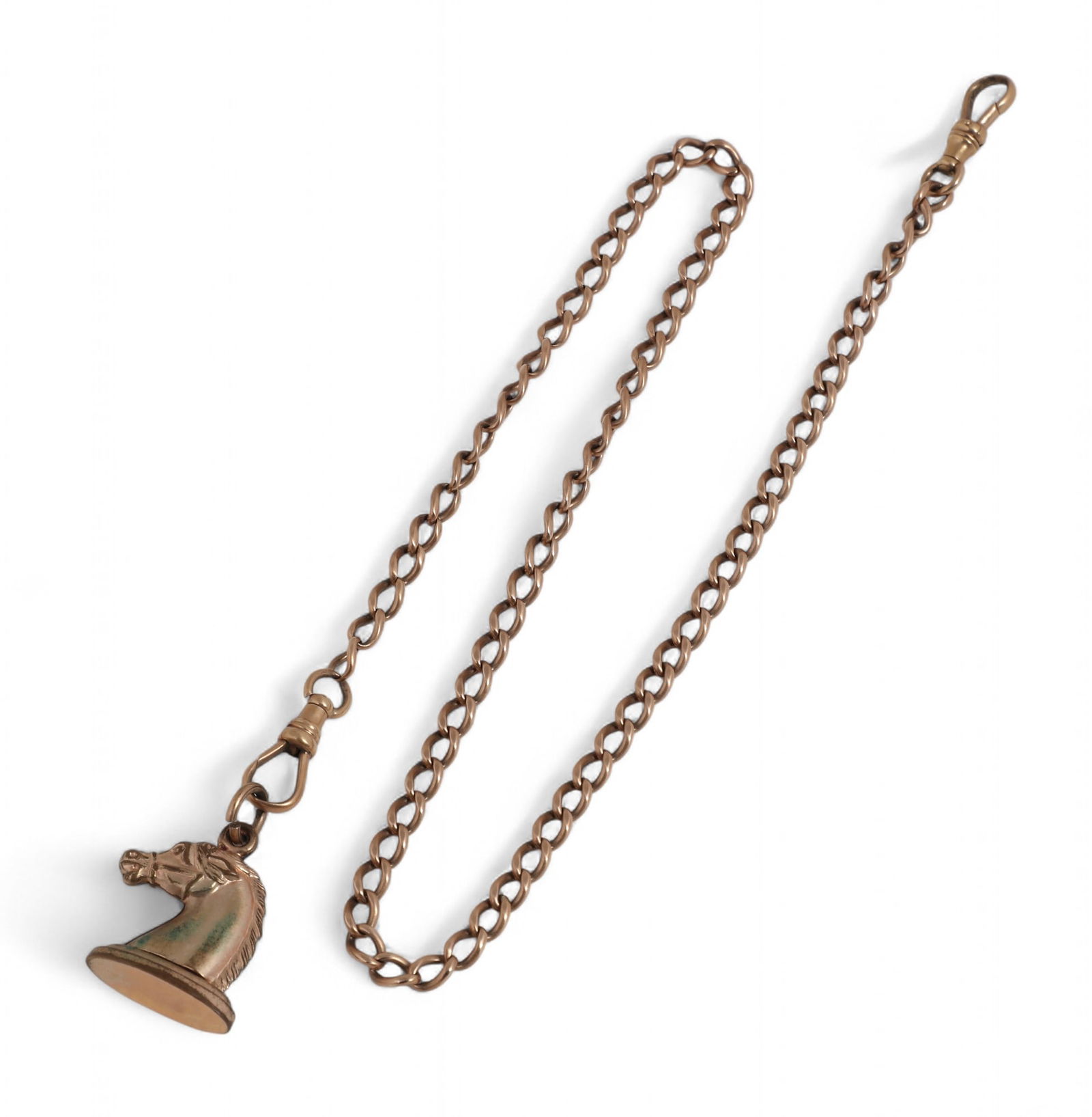 A 14K Gold Watch Chain with Metal Horse Head (1 of 4)
