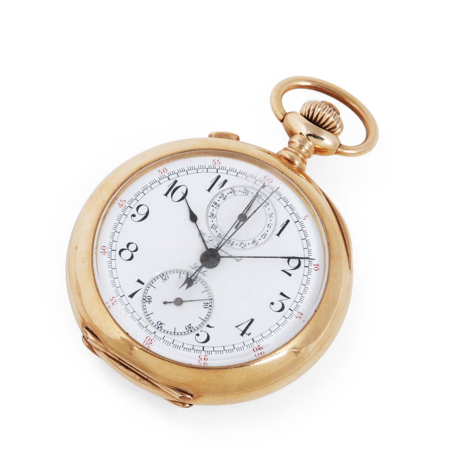 A C. L. Guinand 14K Gold Keyless Pocket Watch (1 of 6)