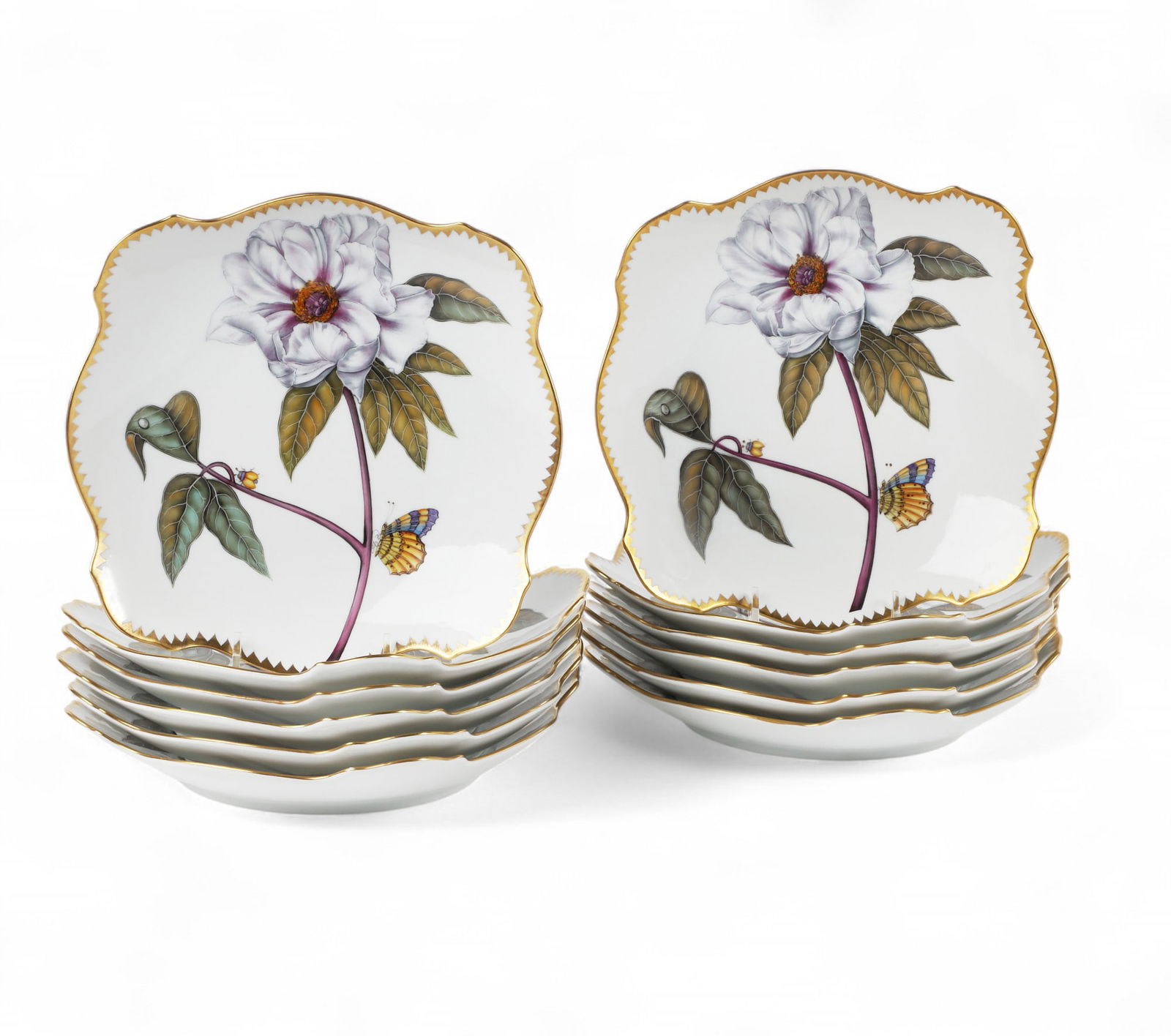 Twelve Anna Weatherly square lobed salad plates (1 of 4)