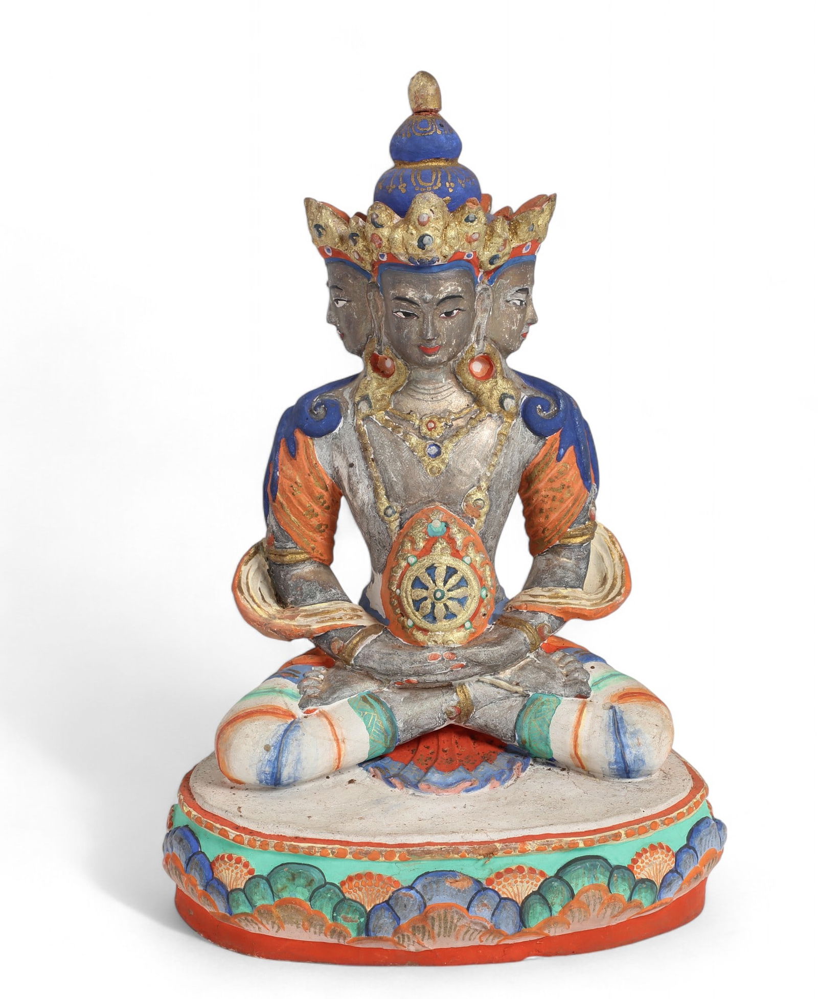 An Asian tinted clay figure of Usnisavijaya (1 of 8)