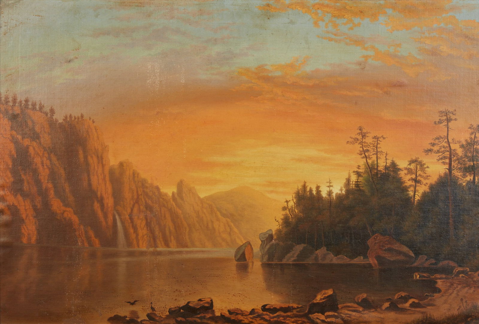 Continental School, Sunset over a river gorge (1 of 4)