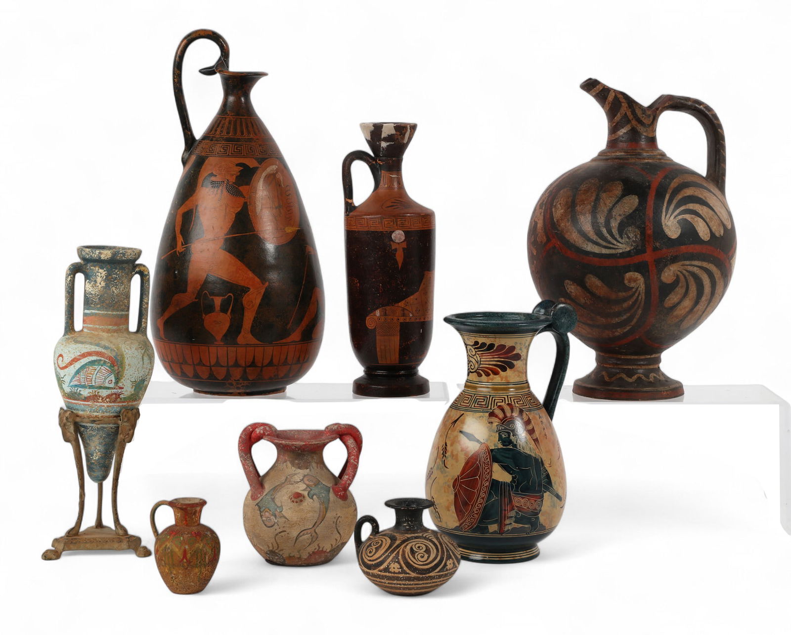 A group of eight Roman/Greek style table articles (1 of 9)