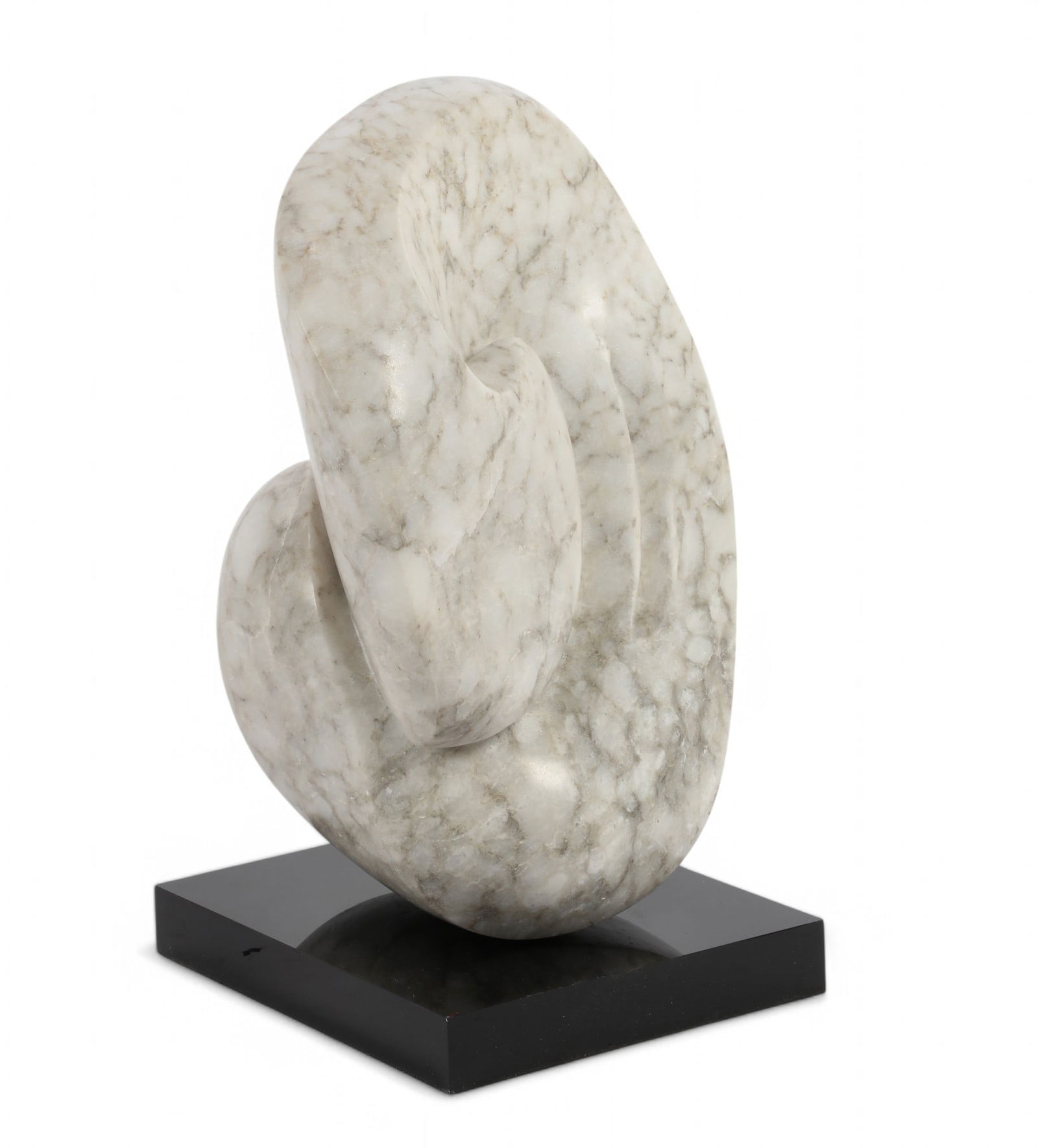 A mottled white marble abstract sculpture, modern (1 of 5)