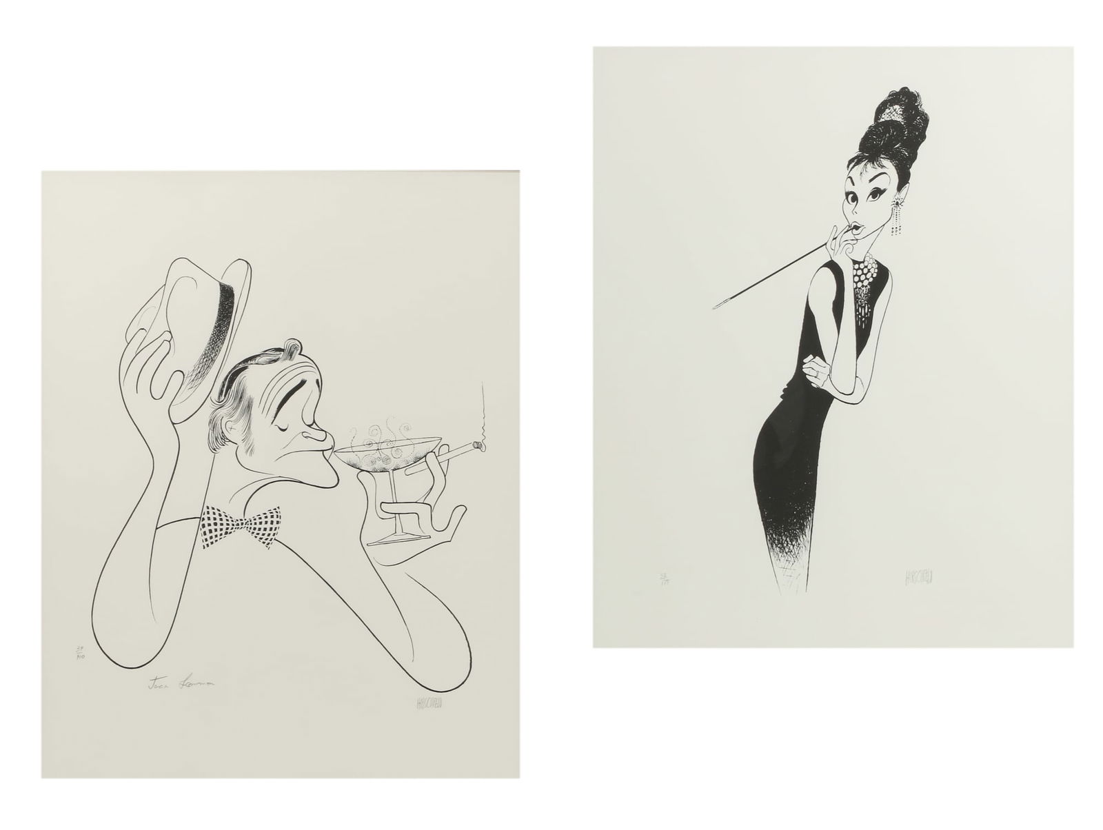 Al Hirschfeld, Audrey Hepburn & Jack Lemmon (1 of 5)