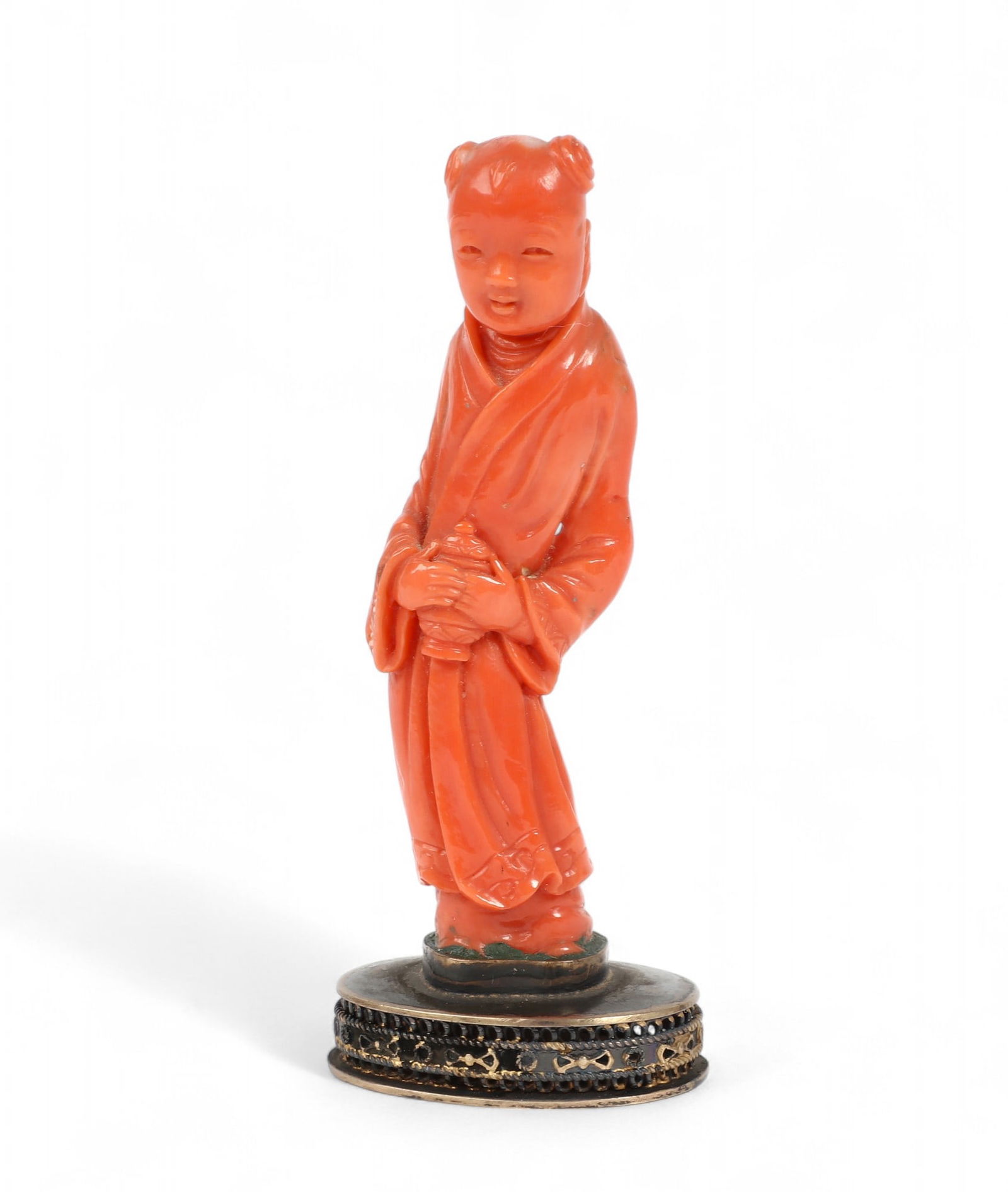 A small Chinese coral figure (1 of 3)