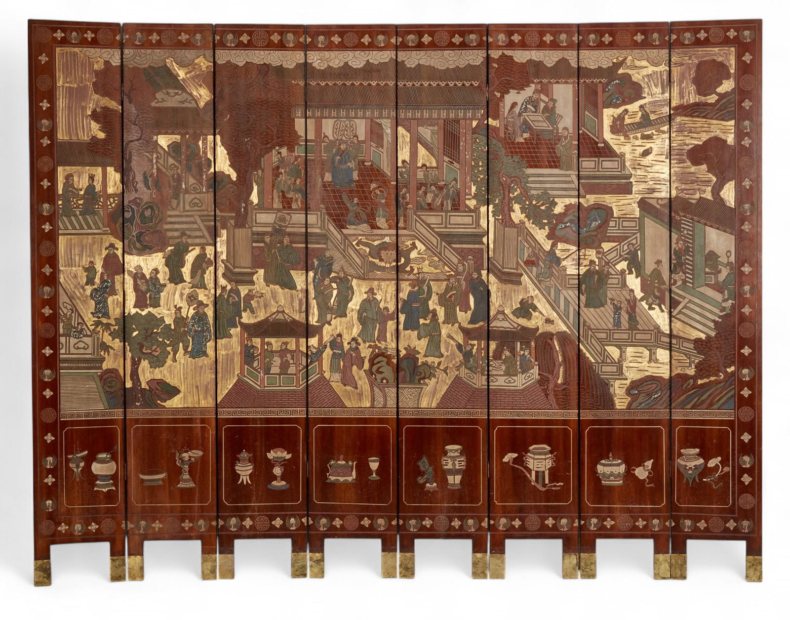 A Chinese coromandel lacquer floor screen (1 of 16)