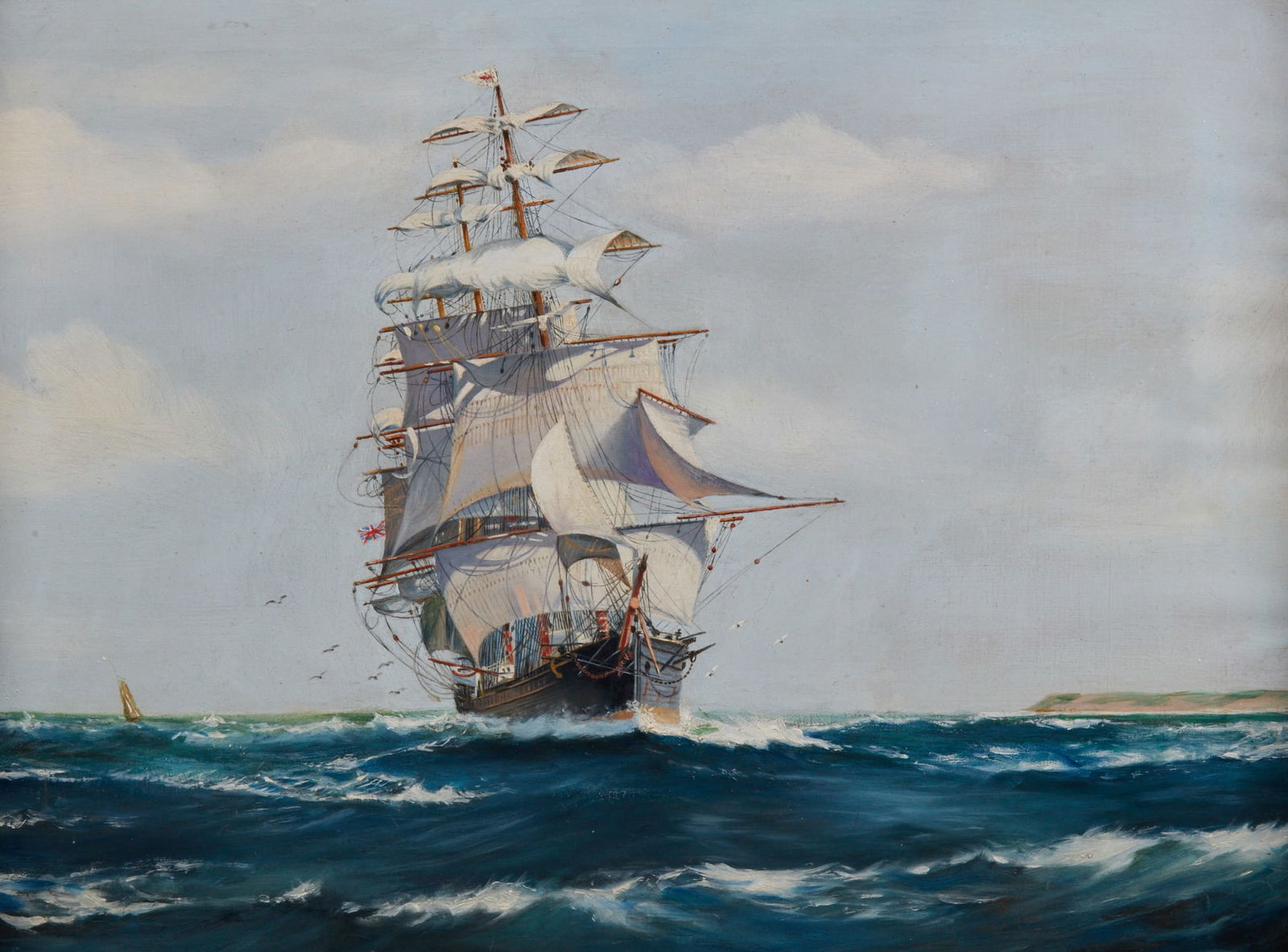 Continental School, Masted ship at full sail: Continental School(20th century)Masted ship at full sailoil on canvas19 x 25in (48 x 64cm) Provenance:Property of a Private Hidden Hills Collector.