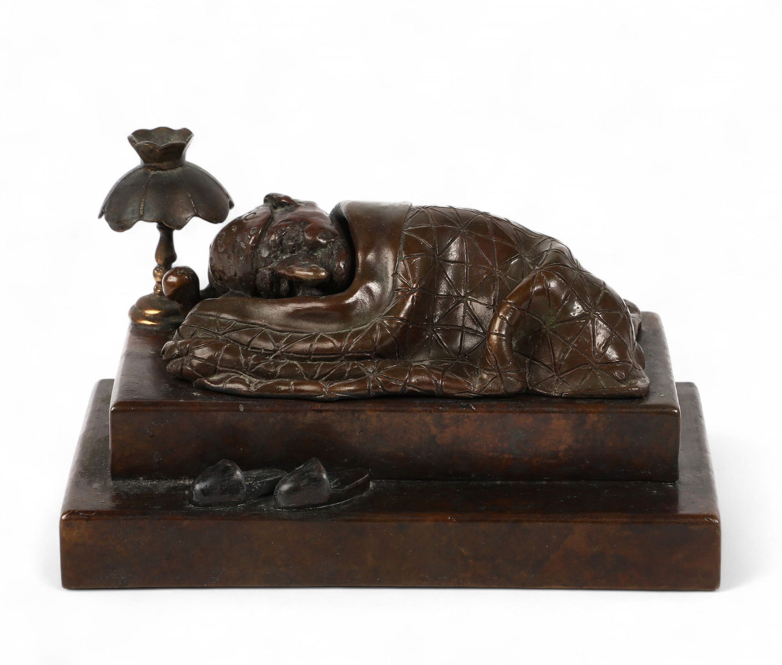 A Charles Bragg patinated bronze sleeping figure (1 of 4)