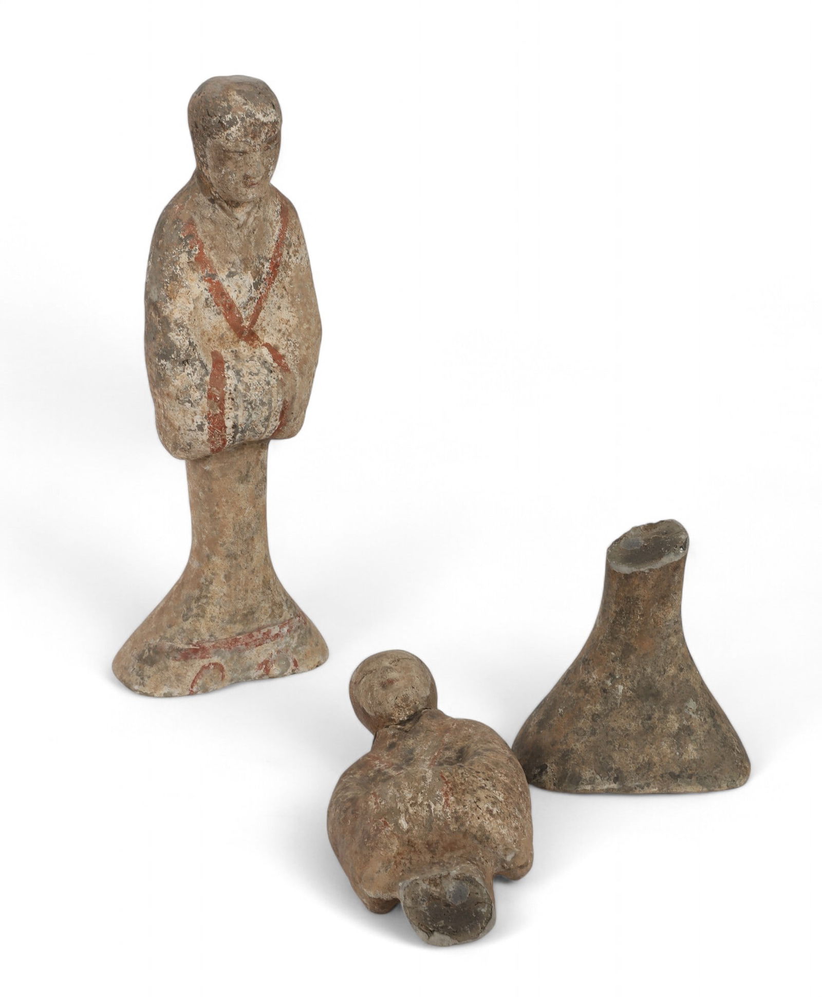 Two Chinese painted earthenware funerary figures (1 of 5)