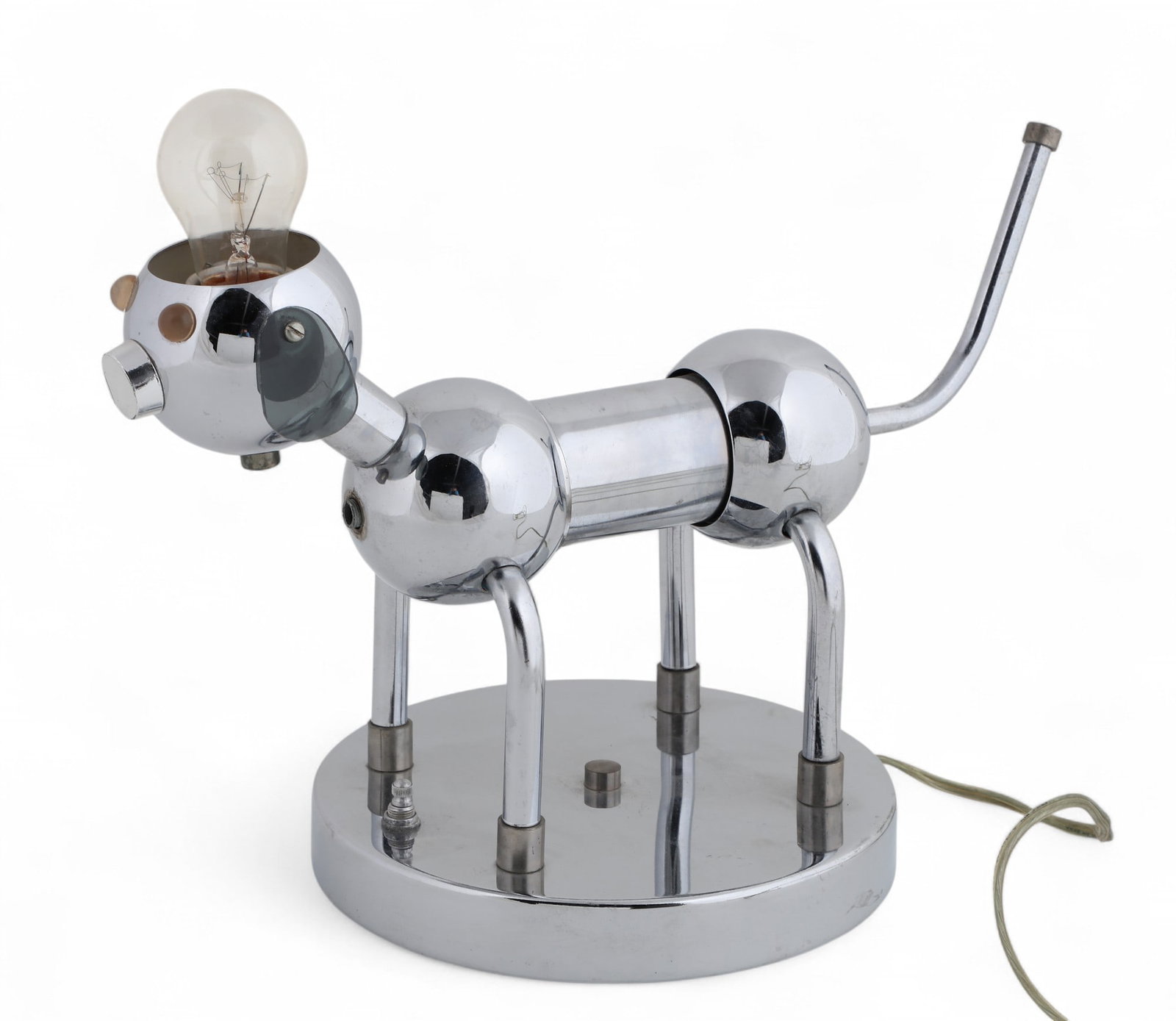 Chrome Whimsical Dog Lamp (1 of 5)