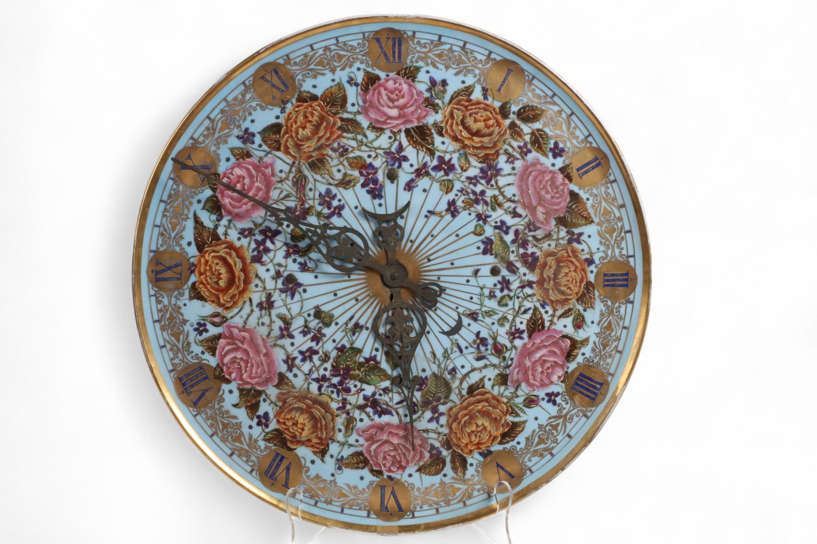 Hand Painted Floral Porcelain Wall Clock (1 of 6)