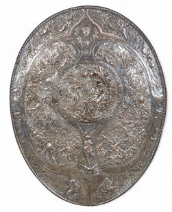 A Victorian electrotype model of the Milton Shield: Paradise Lost, by Elkington & Co., Birmingham: A Victorian electrotype model of the Milton Shield: Paradise Lost by Elkington & Co., Birmingham, after Leonard Morel-Ladeuil late 19th century Inscribed Morel-Ladeuil Fecit 1866 and Elkington & Co