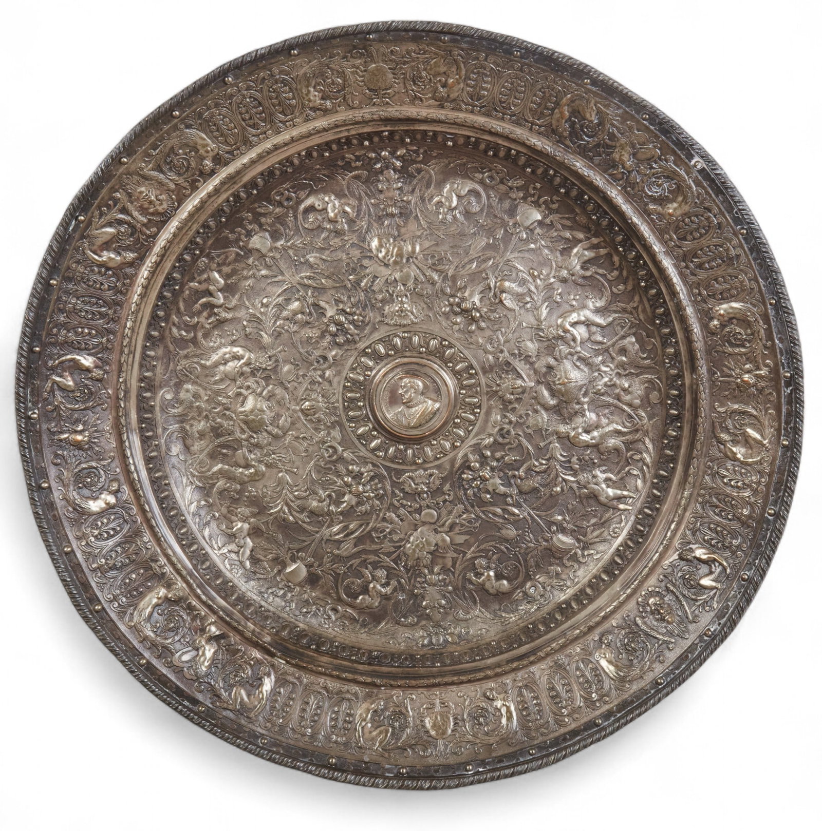 A Renaissance style silverplate charger: Francois I, late 19th century (1 of 6)