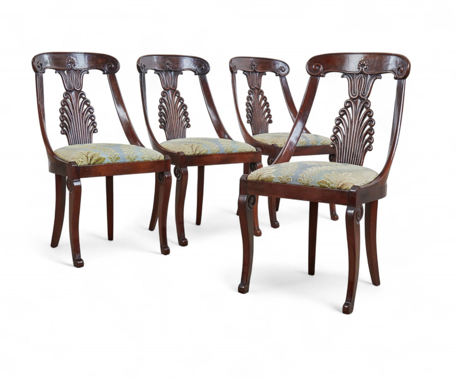 A set of four Louis Philippe style mahogany chairs, second half 20th century (1 of 8)