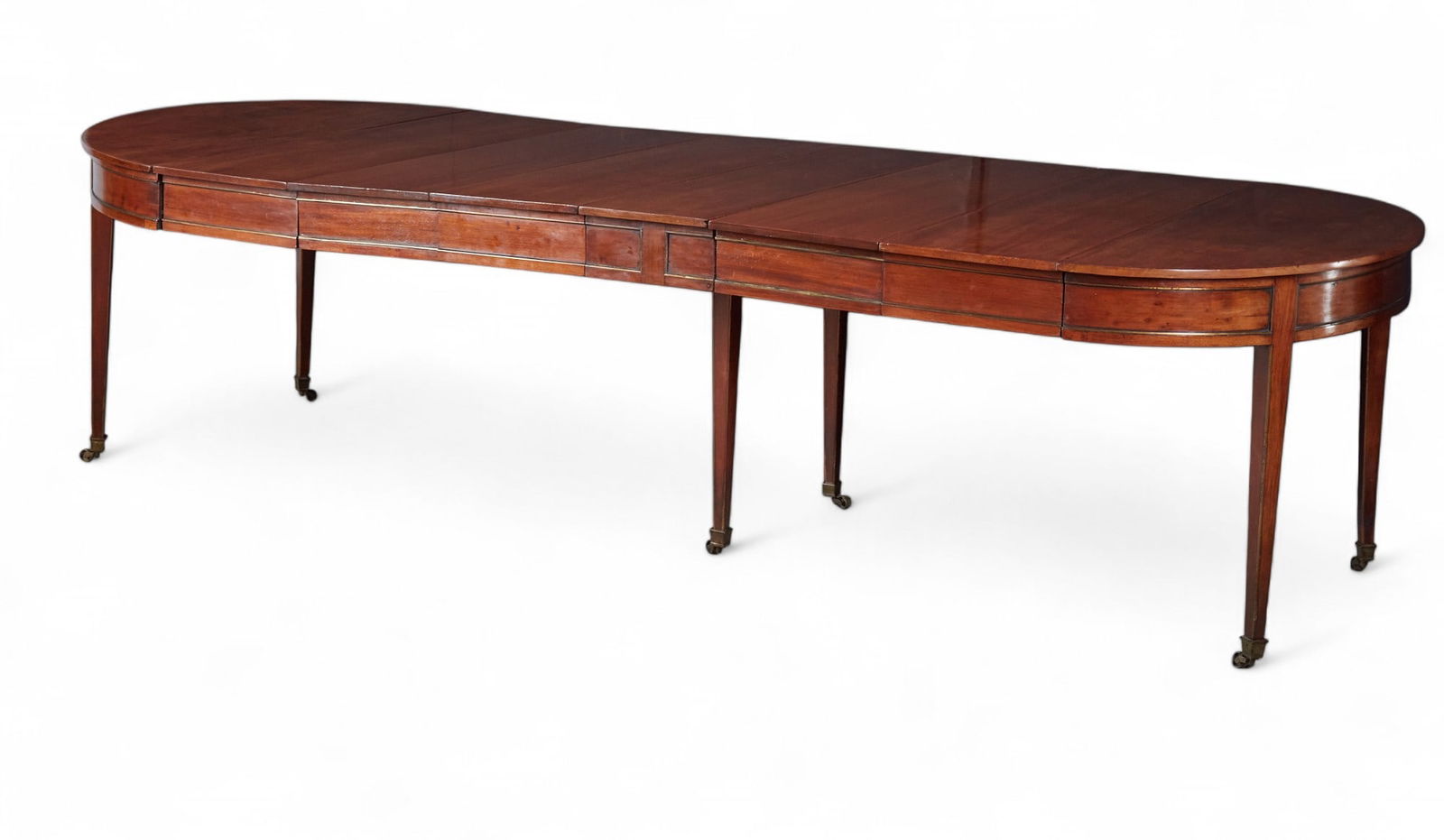 A Louis XVI brass mounted mahogany extension dining table, late 18th century (1 of 15)