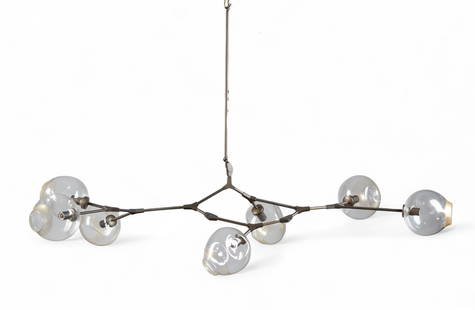 A Lindsey Adelman Branching Bubble seven light chandelier, model BB.07.45: A Lindsey Adelman Branching Bubble seven light chandeliermodel BB.07.45Adjustable, decal manufacturers label to ceiling cap.approximate height 22in (56cm); width 80in (203cm); depth 29in (74cm)