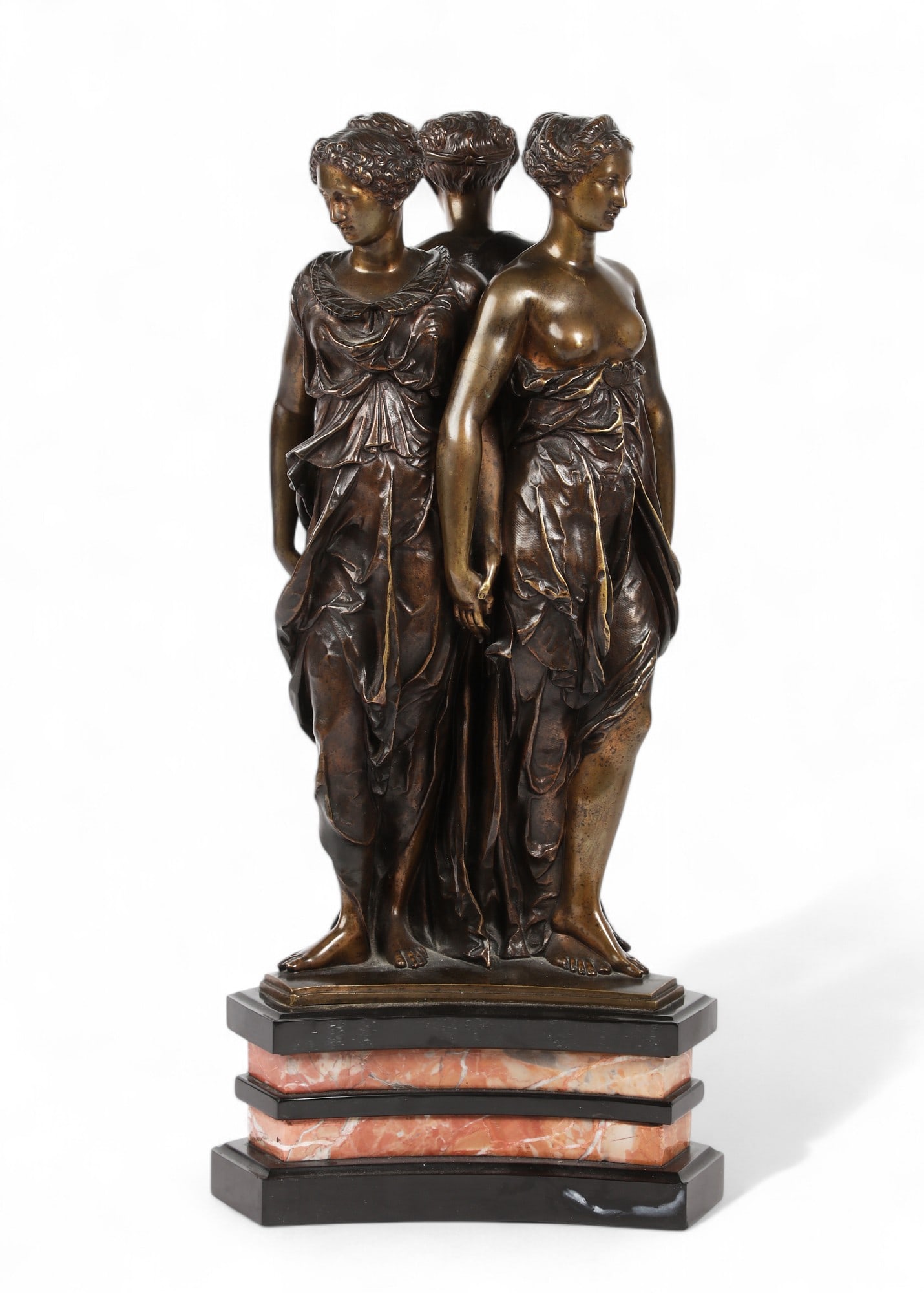 A French patinated bronze figural group: The Three Graces, after the model by Germain Pilon (1 of 8)