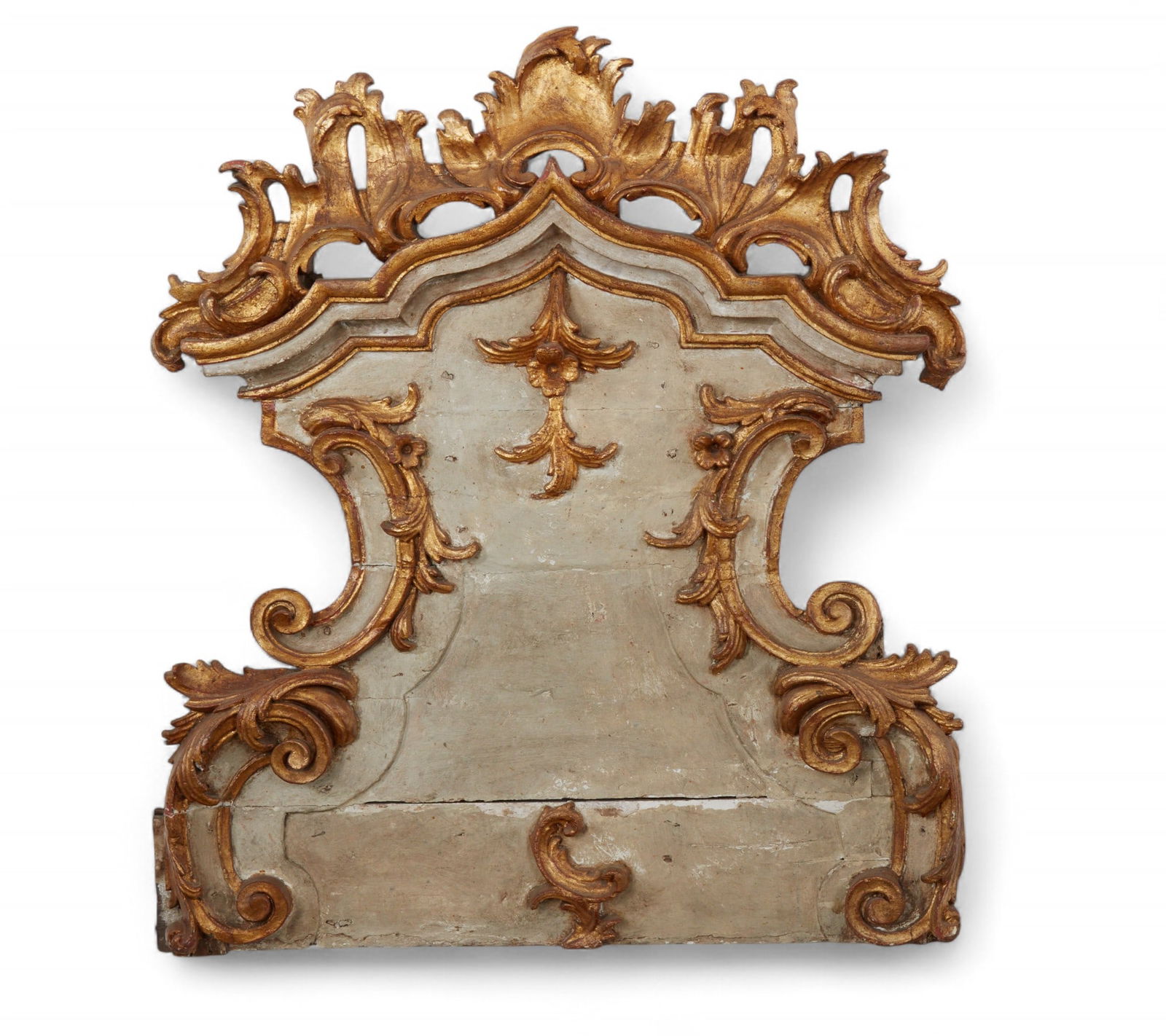 An Italian Baroque parcel gilt grey painted architectural element, late 17th/early 18th century (1 of 5)