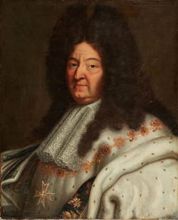 After Hyacinthe Francois Rigaud (French, 1695-1743), Portrait of a Louis XIV: After Hyacinthe Francois Rigaud(French, 1695-1743)Portrait of a Louis XIVoil on canvas30 x 24in (76 x 61cm) Provenance:Property from the Collection of Larry Bond, Utah.