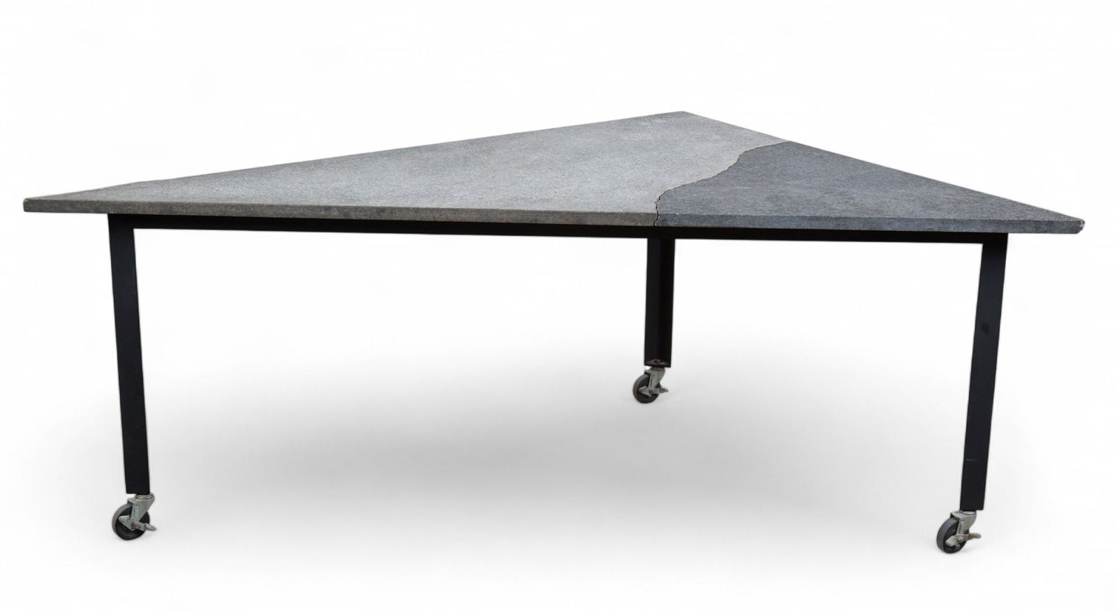 A Rei Kawakubo for Comme des Garcons black lacquered steel and granite Grey Triangle table, Pallucco (1 of 8)