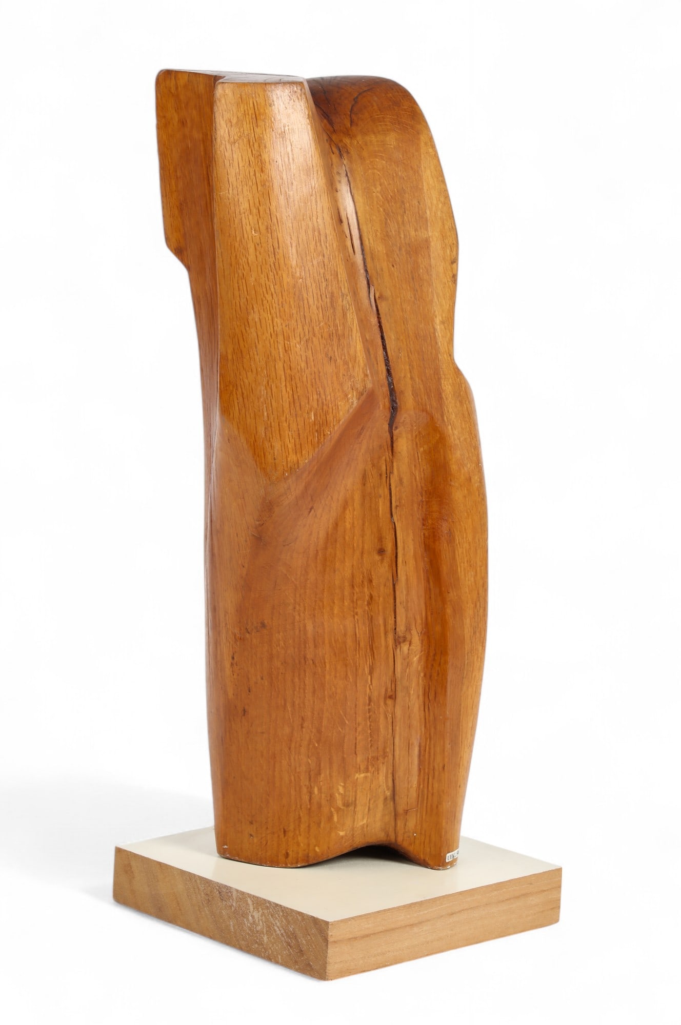 Attributed to Shigeru Ueki (Japanese, 1913-1984), Abstract form, oak: Attributed to Shigeru Ueki (Japanese, 1913-1984) Abstract form oak on platform base overall 23 1/2 x 9 x 8 1/2in (60 x 23 x 21.5cm) Provenance: Property from a San Diego, CA Collec
