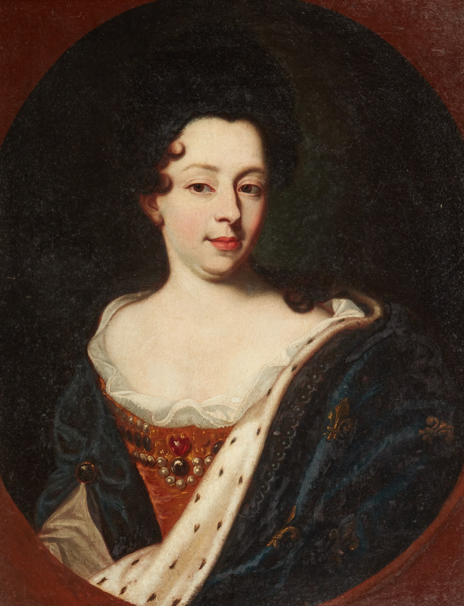 French School (18th century), Portrait of a Lady in a blue cape, oil on canvas: French School (18th century) Portrait of a Lady in a blue cape oil on canvas 28 x 21in (71 x 53cm) Provenance: Property from the Estate of Larry Bond, Utah.