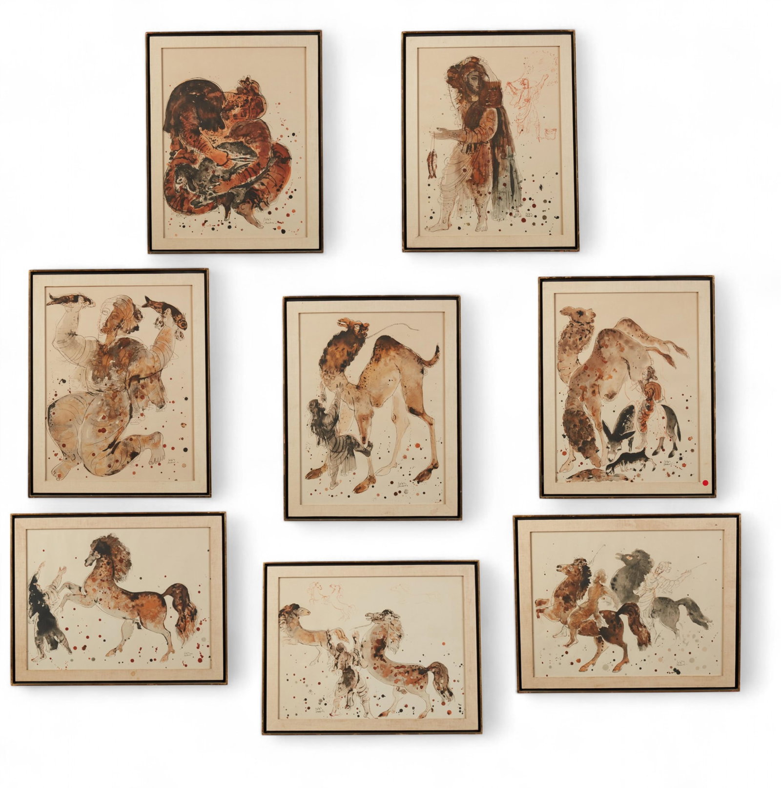 Reuven Rubin (Israeli/Romanian, 1893-1974), Eight lithographs from Biblical stories, lithographs: Reuven Rubin(Israeli/Romanian, 1893-1974)Eight lithographs from Biblical storieslithographs in colors on cream wove paperall signed in plate25 1/2 x 19 1/2 in. (65 x 50 cm.)