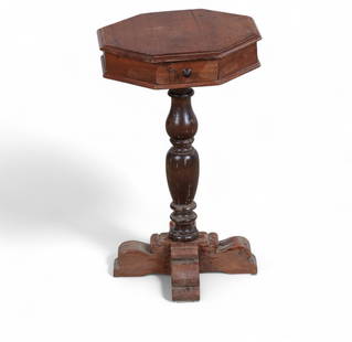 An Italian Baroque style walnut table, composed of antique and later elements: An Italian Baroque style walnut tablecomposed of antique and later elementsheight 23in (58.5cm); diameter 15in (38cm) Provenance:Property from the collection of Gladyne K. Mitchell, San Francisco, Cal