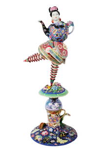 Lynn Mattson (American, b. 1958), Very Large Garden Dancer (Teapot Assemblage): Lynn Mattson(American, b. 1958)Very Large Garden Dancer (Teapot Assemblage)glazed porcelain, applied metal, ceramic fragments, shell, and mixed mediaSigned and dated 'Mattson 99'The figure features a