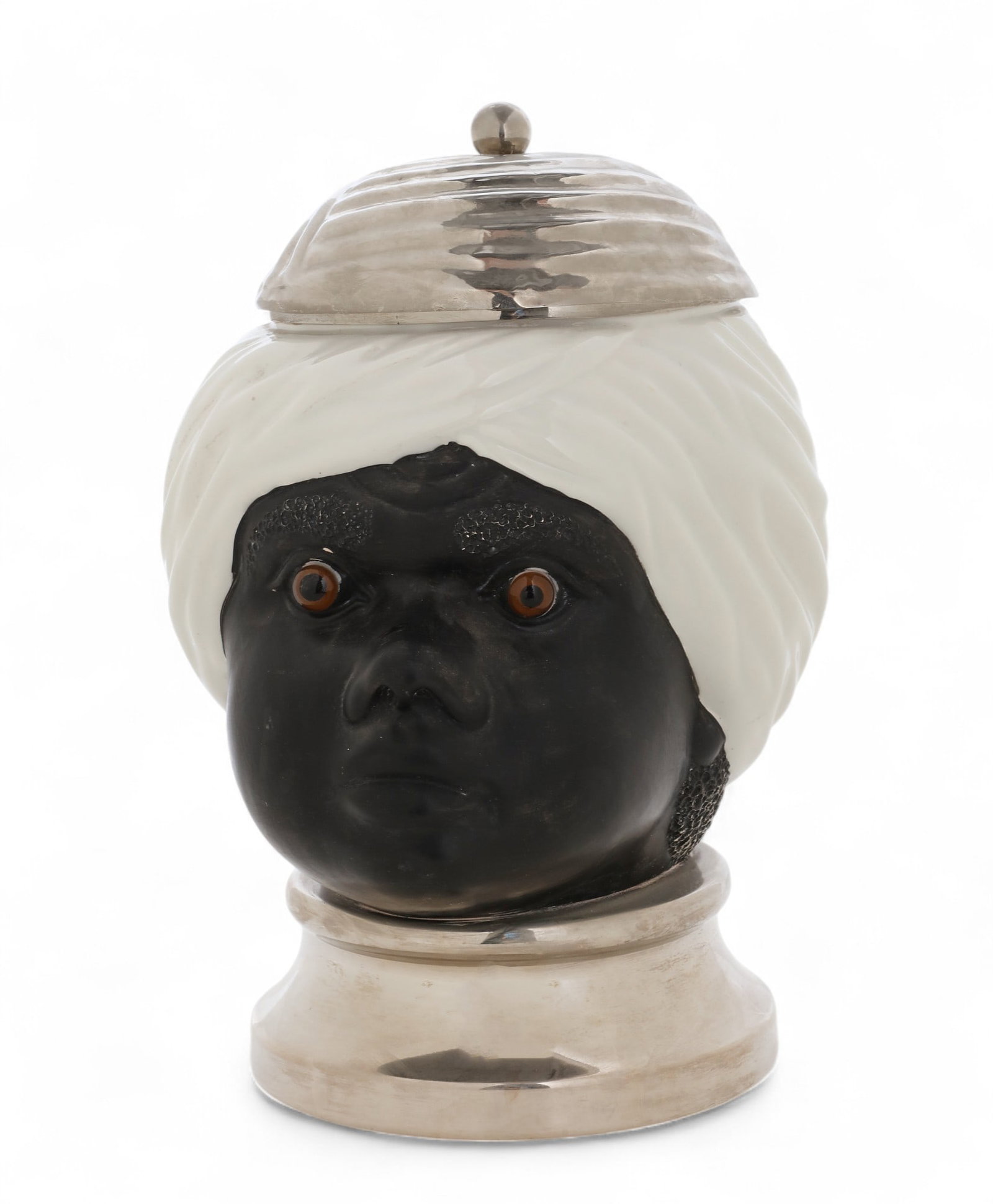 A Franco Lapini silver-mounted porcelain Blackamoor ice bucket, Italy (1 of 5)