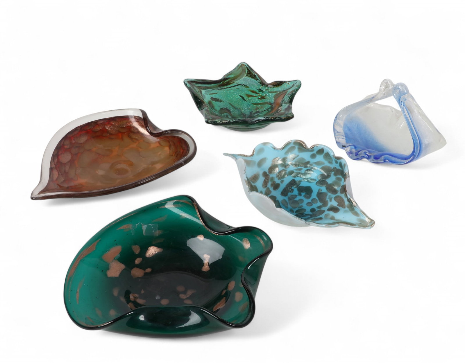 A group of five art glass bowls (1 of 3)