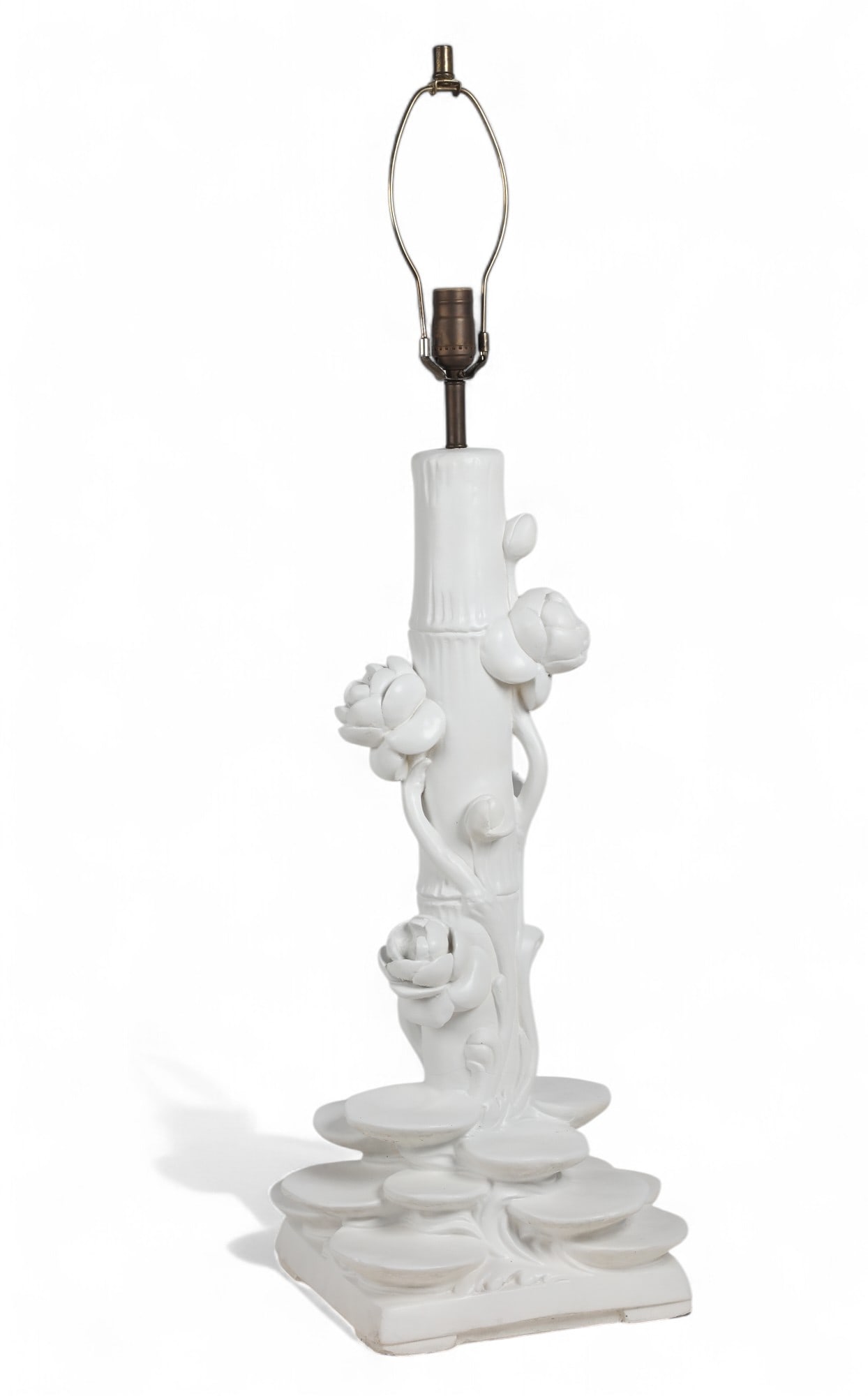 A Dorothy Draper white plaster botanical table lamp (1 of 5)