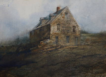 Carl Sublett (American, 1919-2008), The old stone farmhouse, watercolor on paper: Carl Sublett(American, 1919-2008)The old stone farmhousewatercolor on papersigned lower right SUBLETTsheet 22 x 30 1/2in (56 x 77cm)