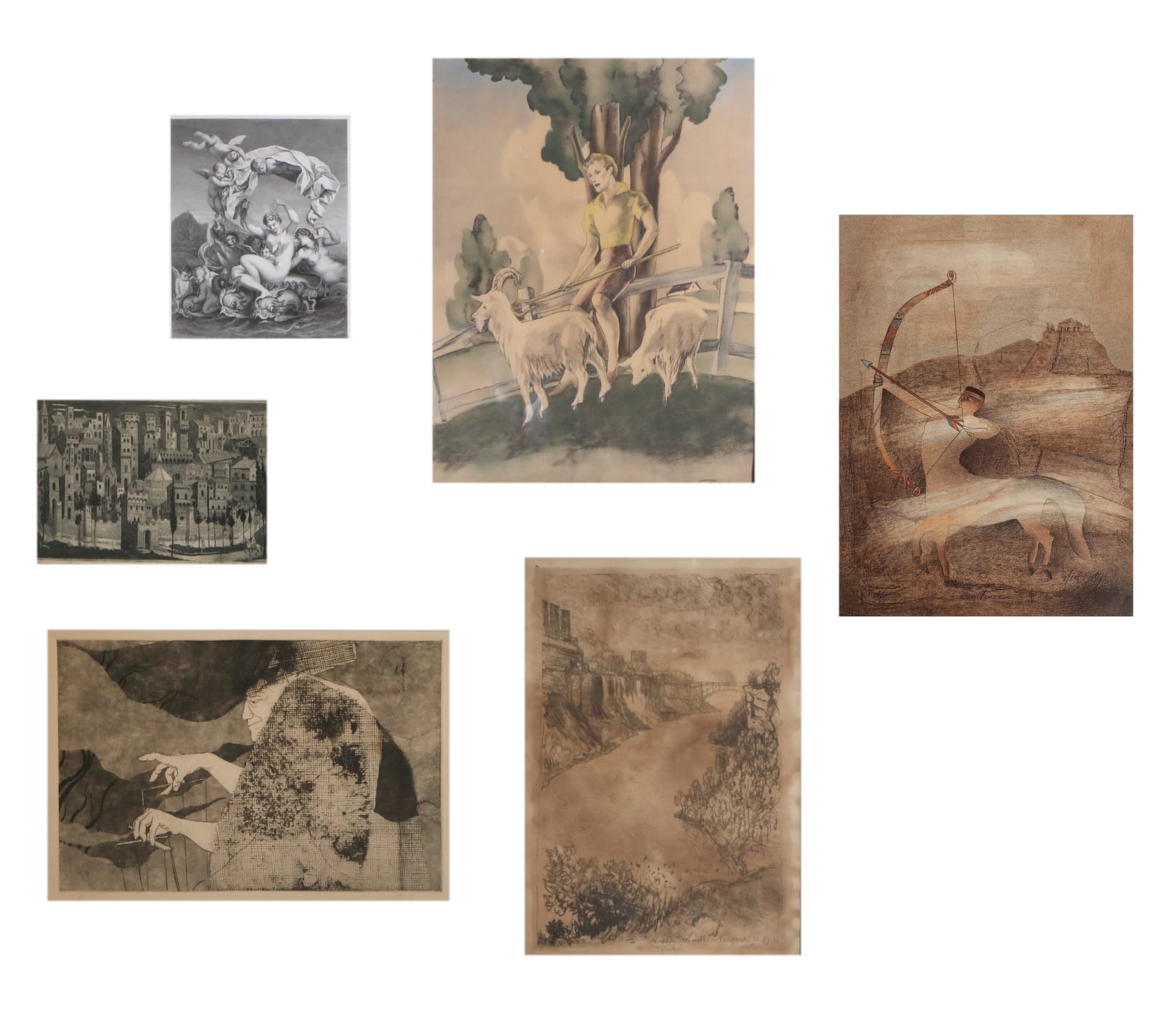 Six prints, various artists (1 of 14)