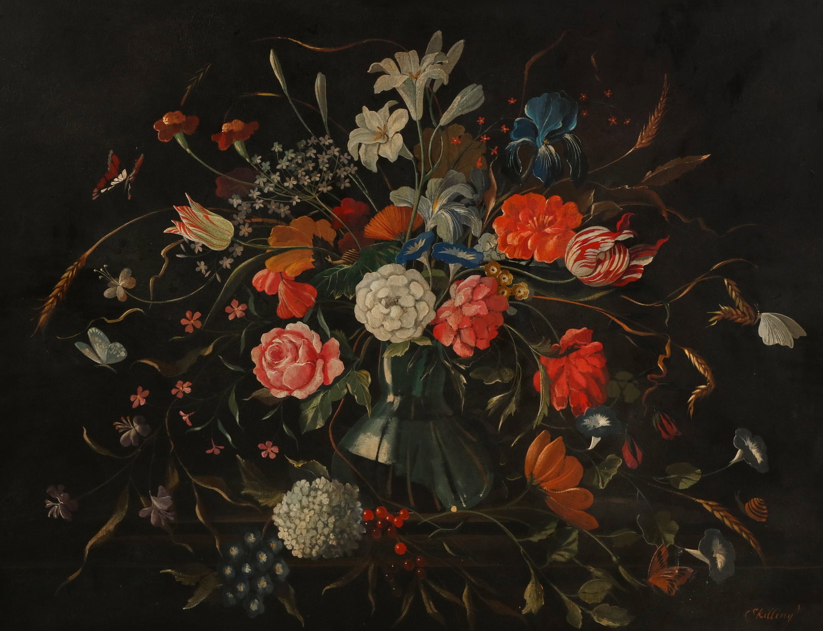 William Skilling (American, 1862-1964), Still life with flowers, oil on canvas (1 of 4)