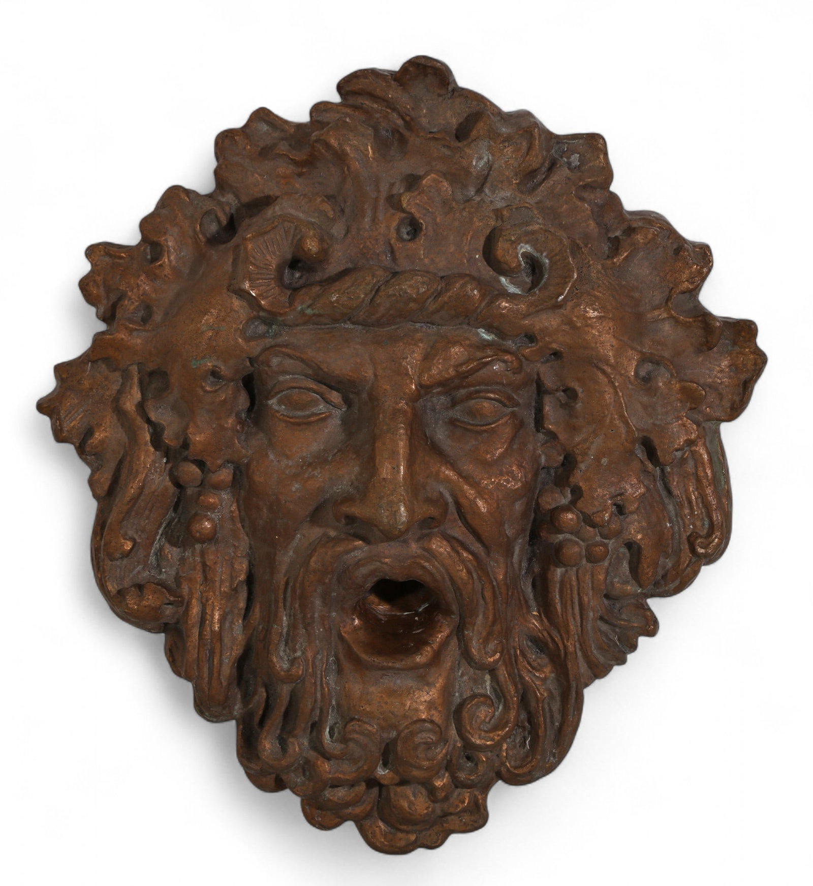An Italian Baroque style bronze Bacchic mask fountain head, modern (1 of 6)