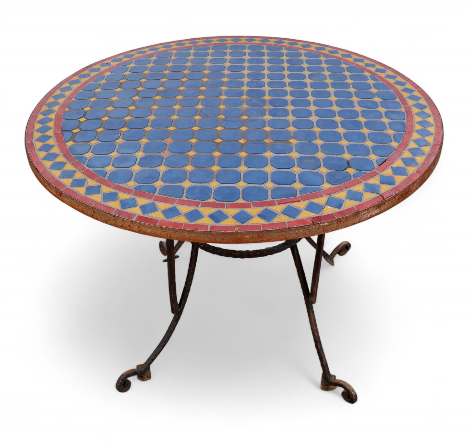A mosaic top wrought iron outdoor table (1 of 5)