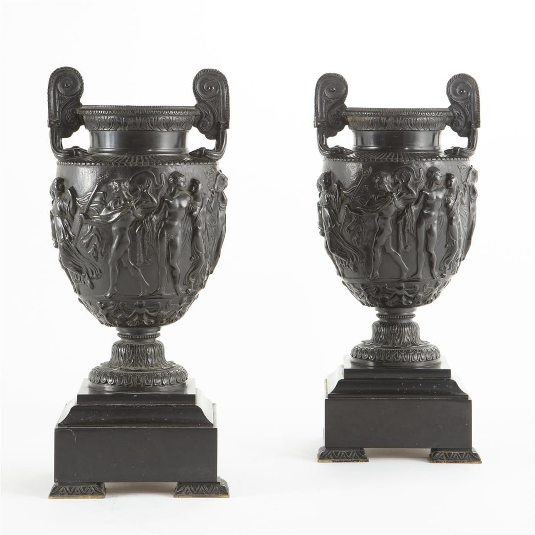 A pair of Continental patinated bronze models of the Townley vase first half 20th century (1 of 2)