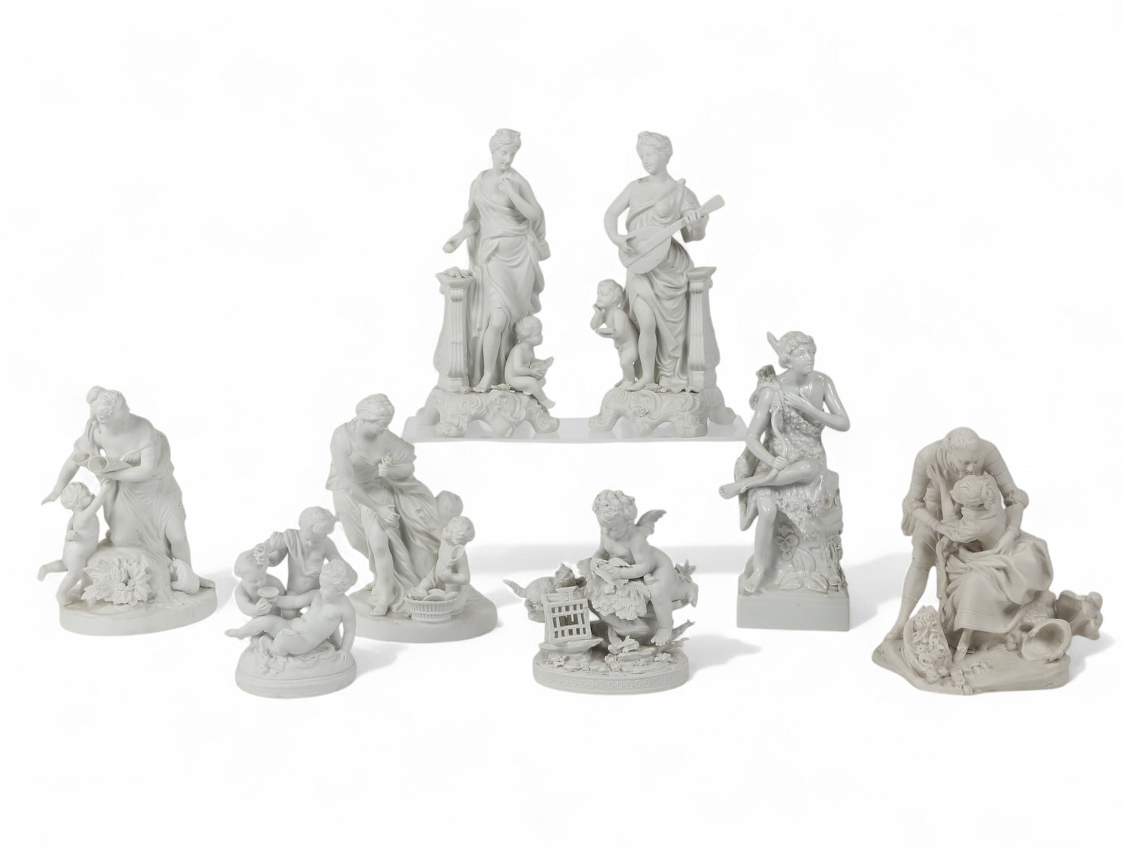 Seven bisque porcelain figural groups, Sevres and other makers (1 of 7)