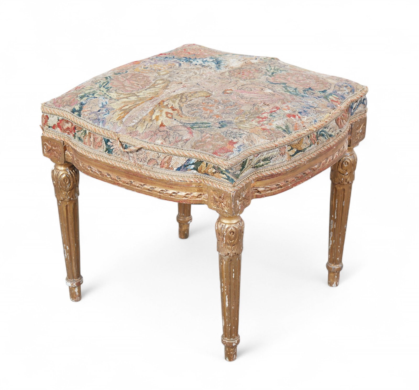A Louis XVI style giltwood tabouret, circa 1900 (1 of 4)