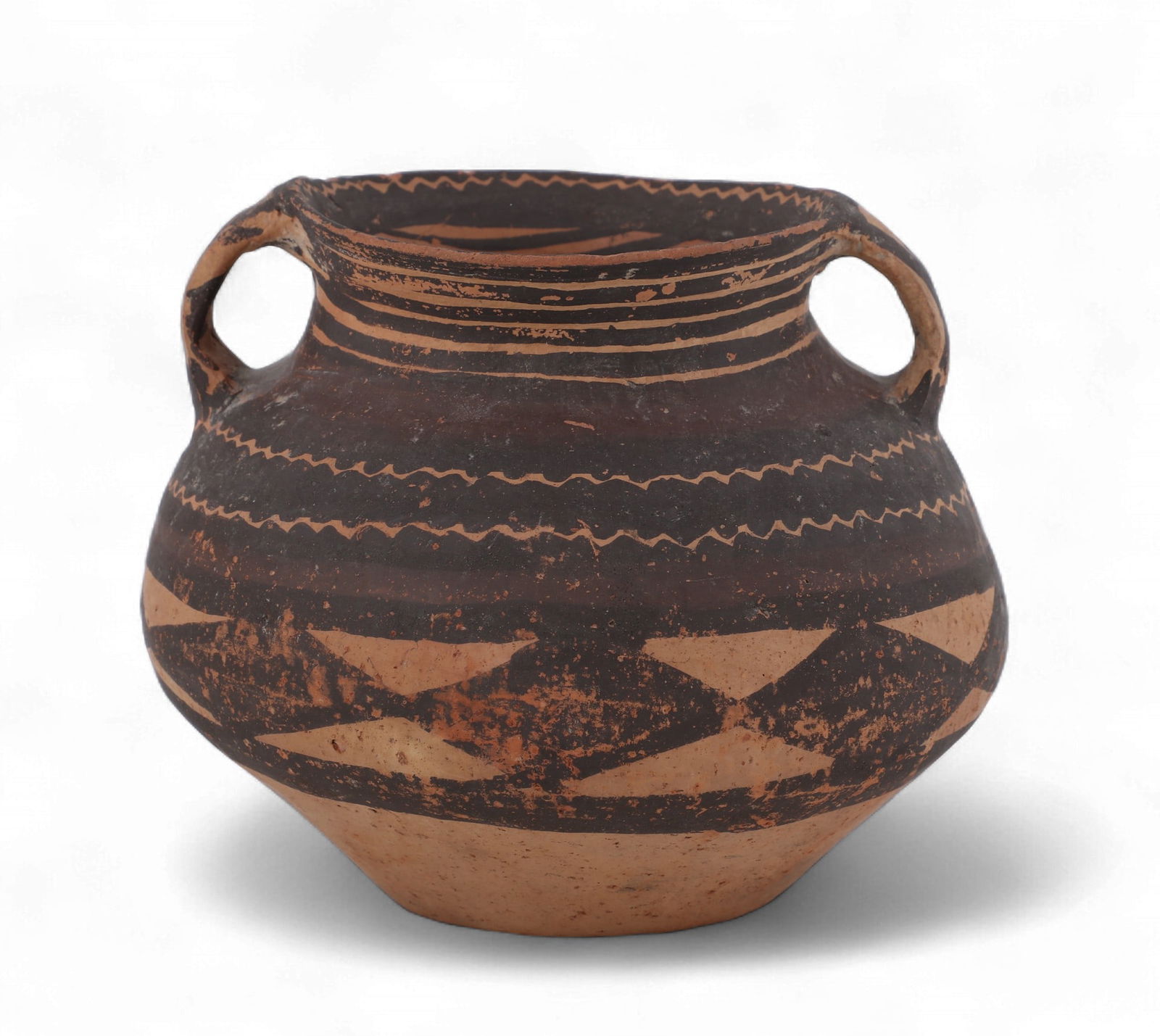 A Chinese painted pottery amphora, probably Majiayao style Yangshao culture (1 of 5)