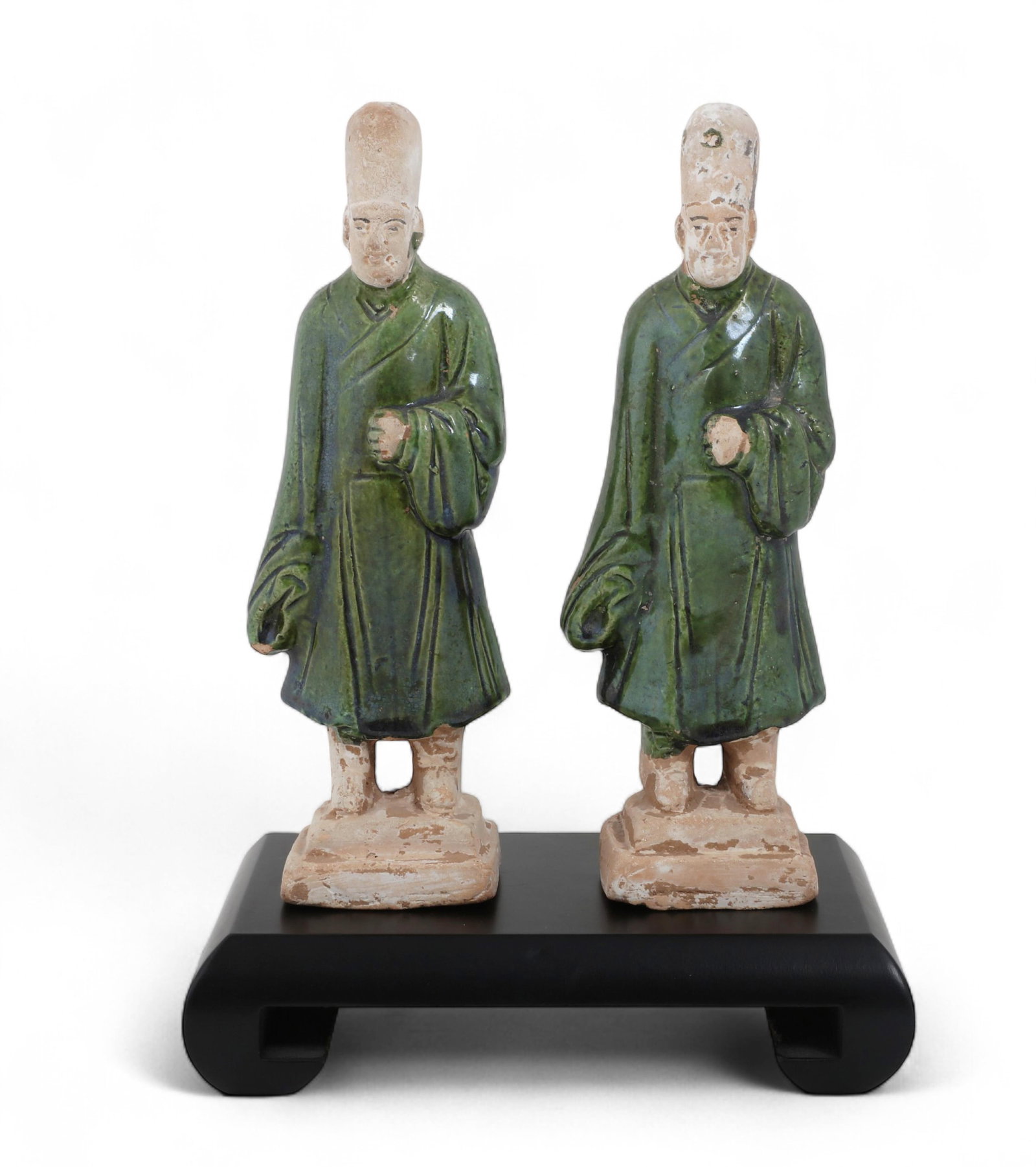Two Chinese green glazed pottery burial figures (1 of 4)