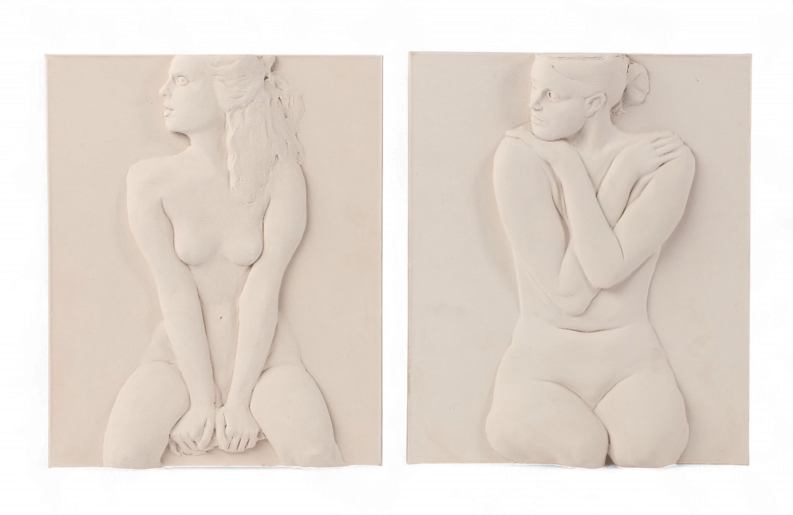 Robert Graham (American, 1938-2008), Nude study, 2003 (2), aqua resin relief plaque: Robert Graham(American, 1938-2008)Nude study, 2003 (2)aqua resin relief plaqueeach signed to reverse R Graham and datedeach 10 x 8 x 1 1/2in (25.5 x 20 x 4cm)