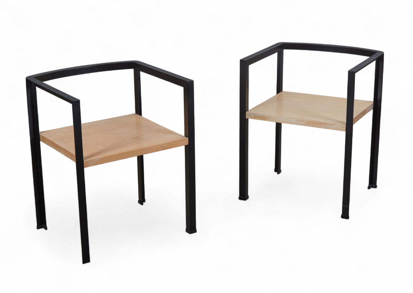 A pair of Rei Kawakubo for Comme des Garcons ebonized steel Chairs No. 9, Pallucco, Rome (1 of 10)