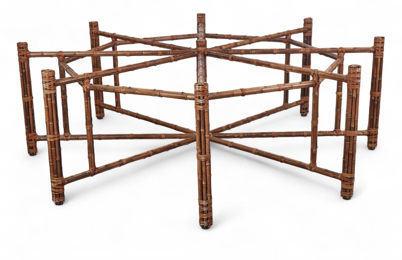 A very large Mcguire bamboo dining room table base (1 of 5)