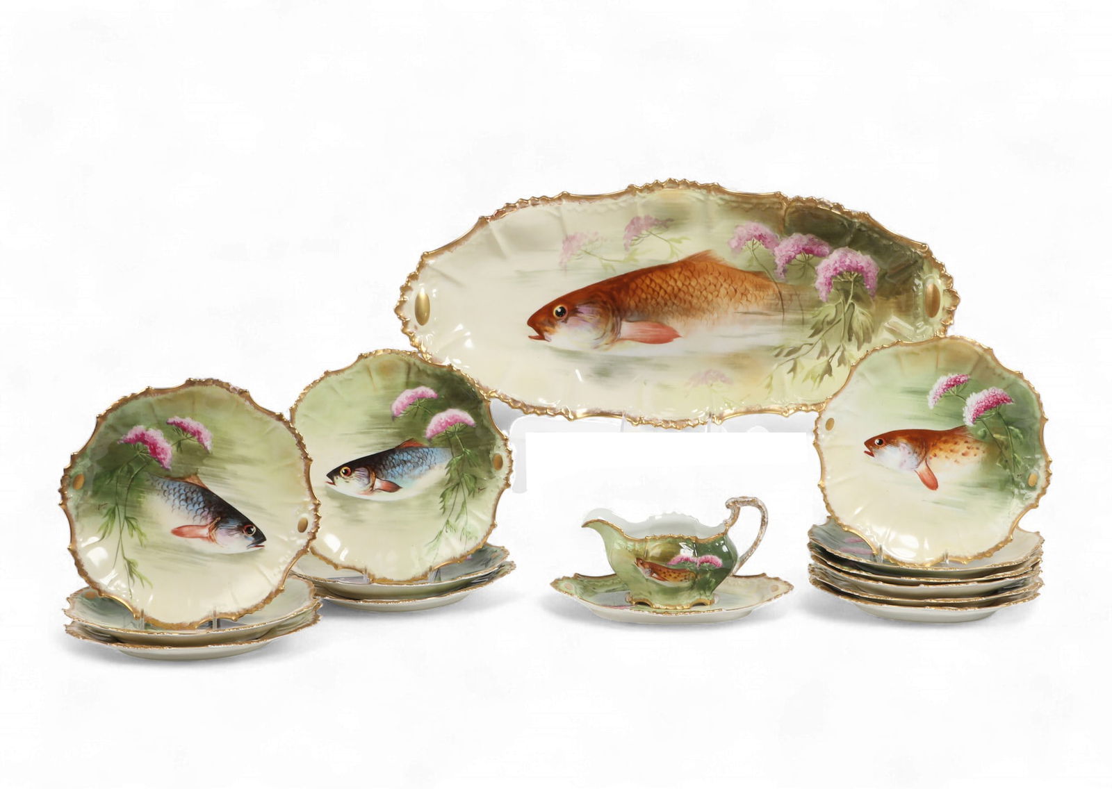 A fifteen piece Limoges fish set (1 of 5)