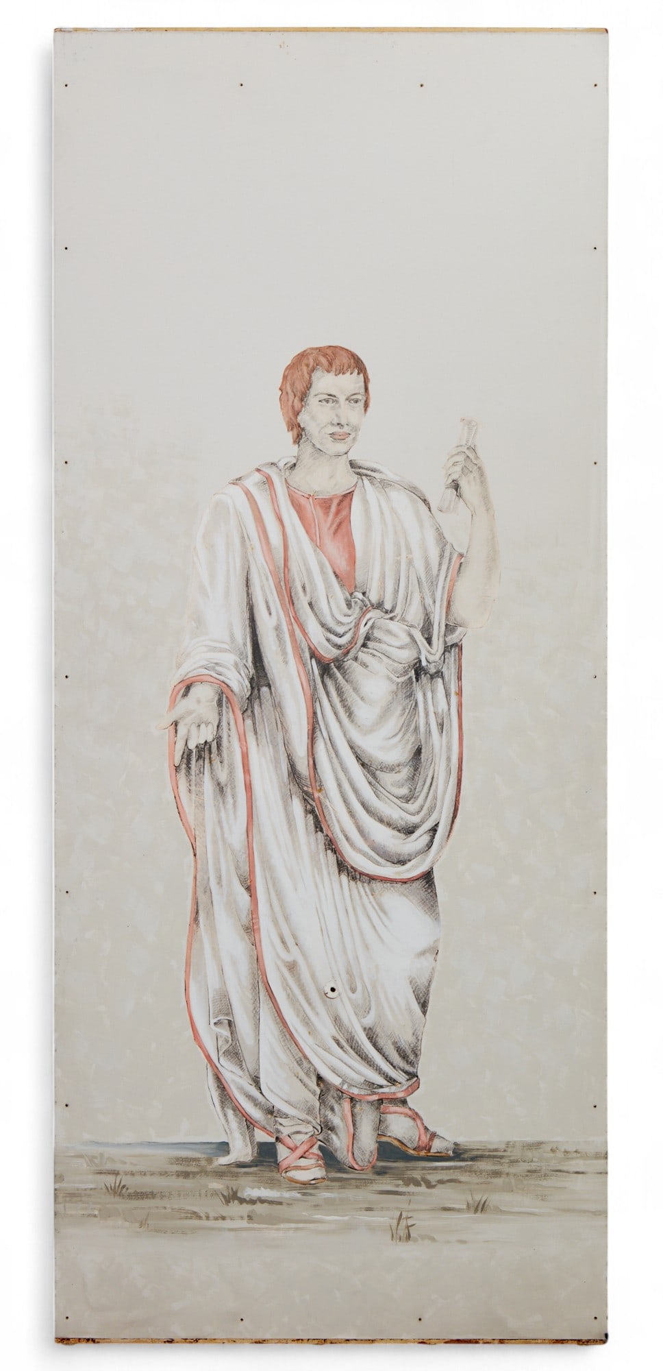 A watercolor of a roman counsel: A watercolor of a roman counsel 98 x 42 in. (248.9 x 106.7 cm.)