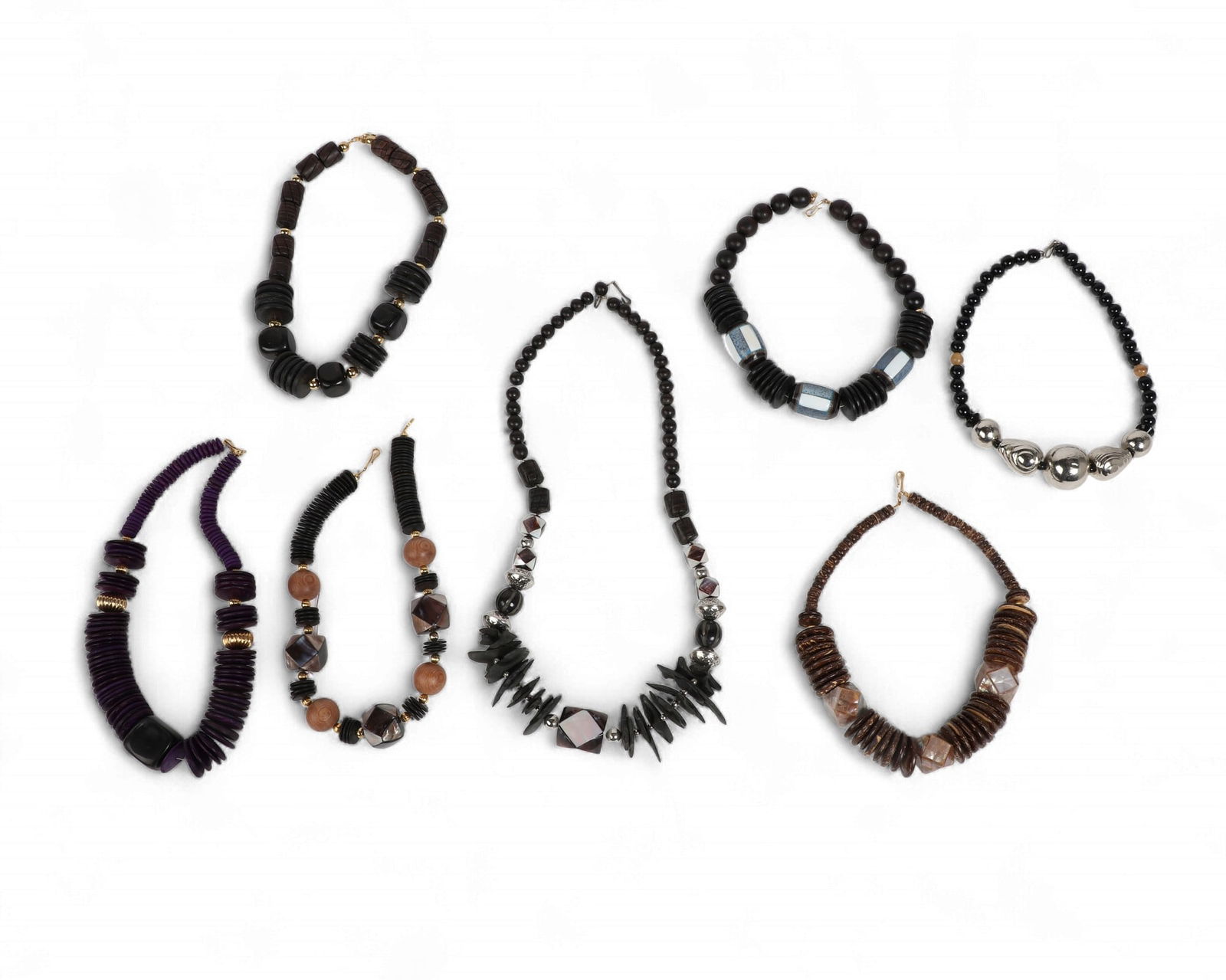 A group of seven vintage beaded necklaces (1 of 3)