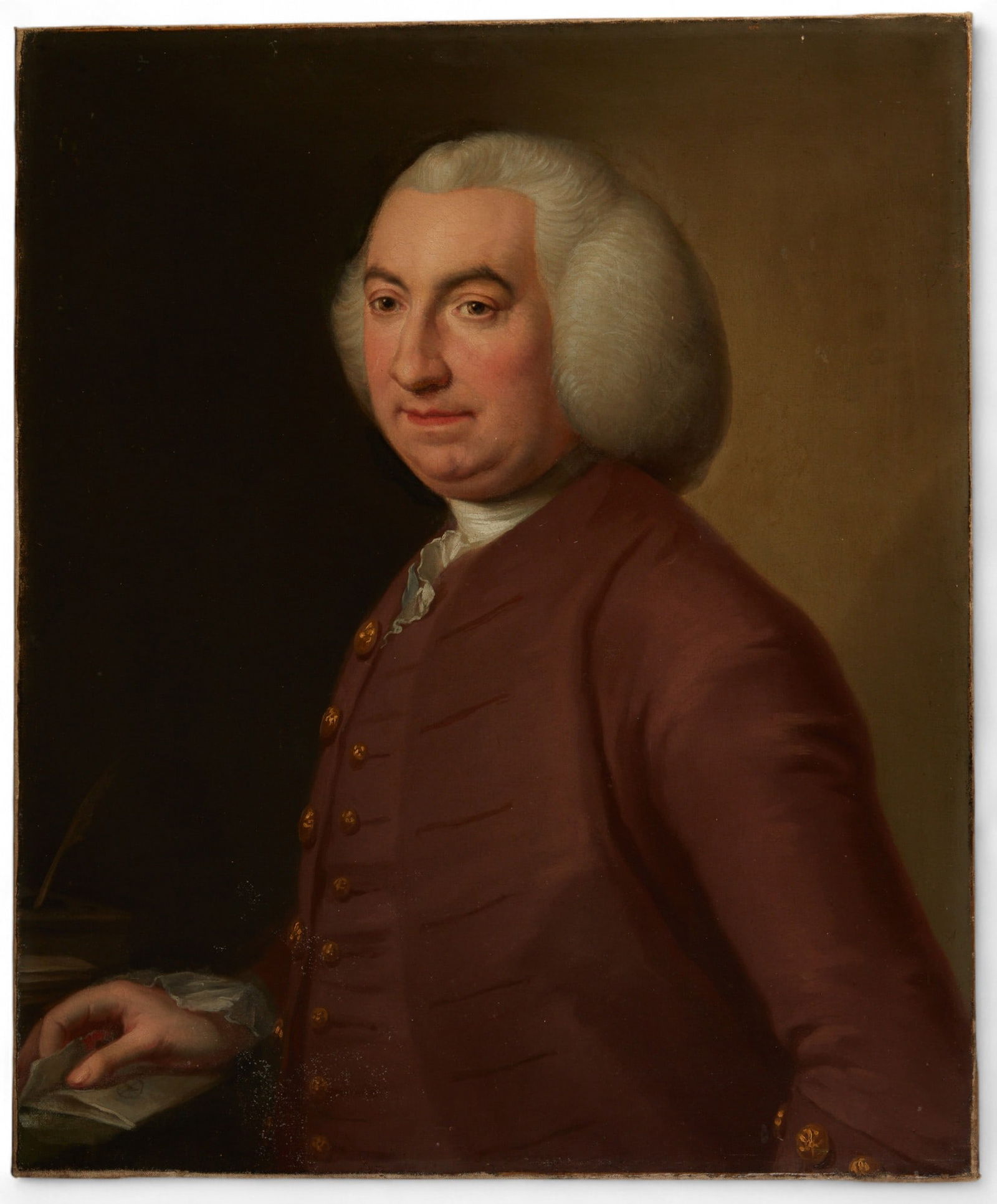British School (18th century), Portrait of a Gentleman, oil on canvas, 30 x 25 in (76 x 64 cm): British School18th centuryPortrait of a Gentlemanoil on canvas30 x 25 in (76 x 64 cm) Provenance:Property from the Collection of Larry Bond, Utah.