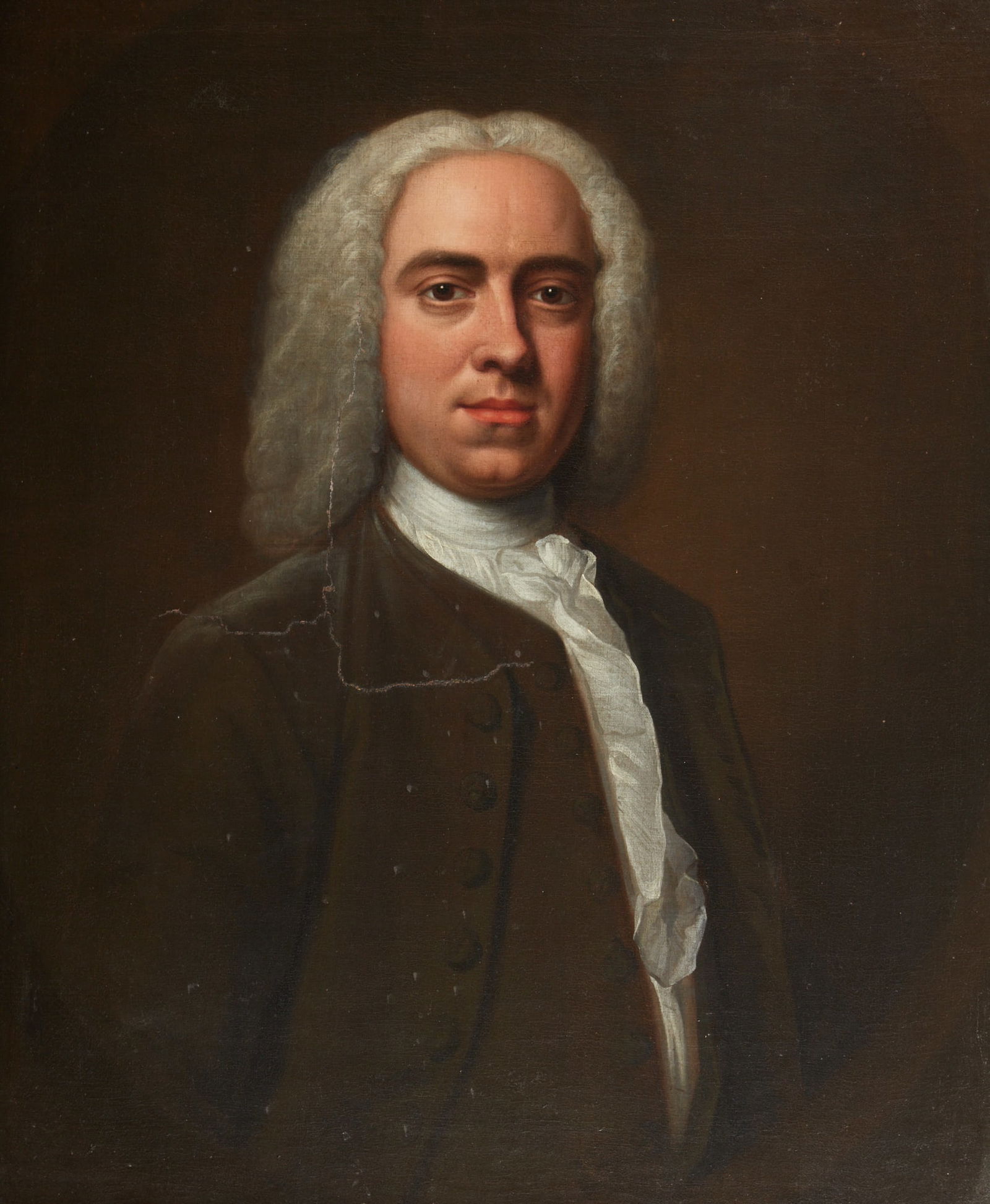 British School (18th century), Portrait of a Gentleman, oil on canvas laid to panel: British School18th centuryPortrait of a Gentlemanoil on canvas laid to panel30 x 25 in (76 x 64 in) Provenance:Property from the Collection of Larry Bond, Utah.
